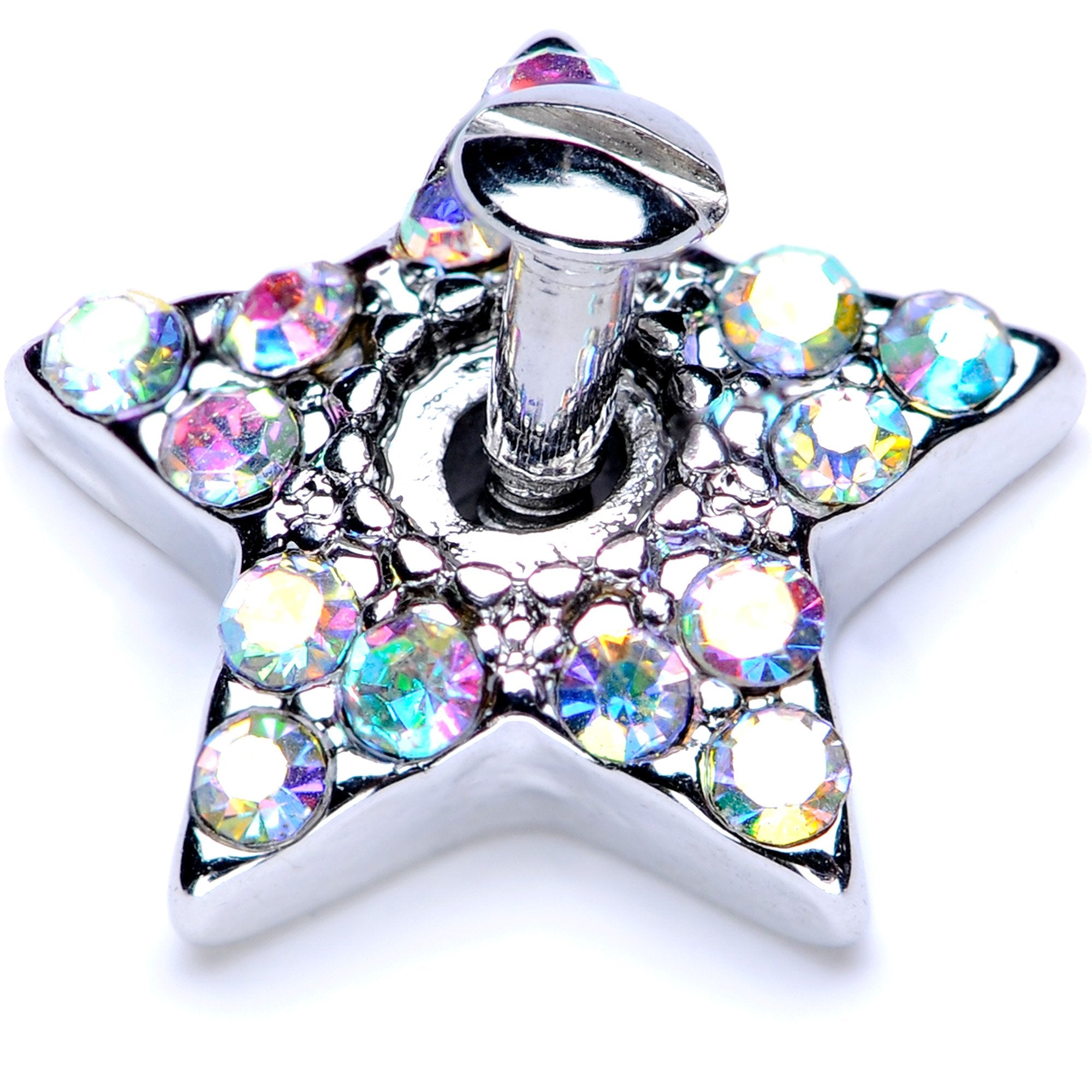 14G Aurora Gem 10mm Five Point Star Dermal Top