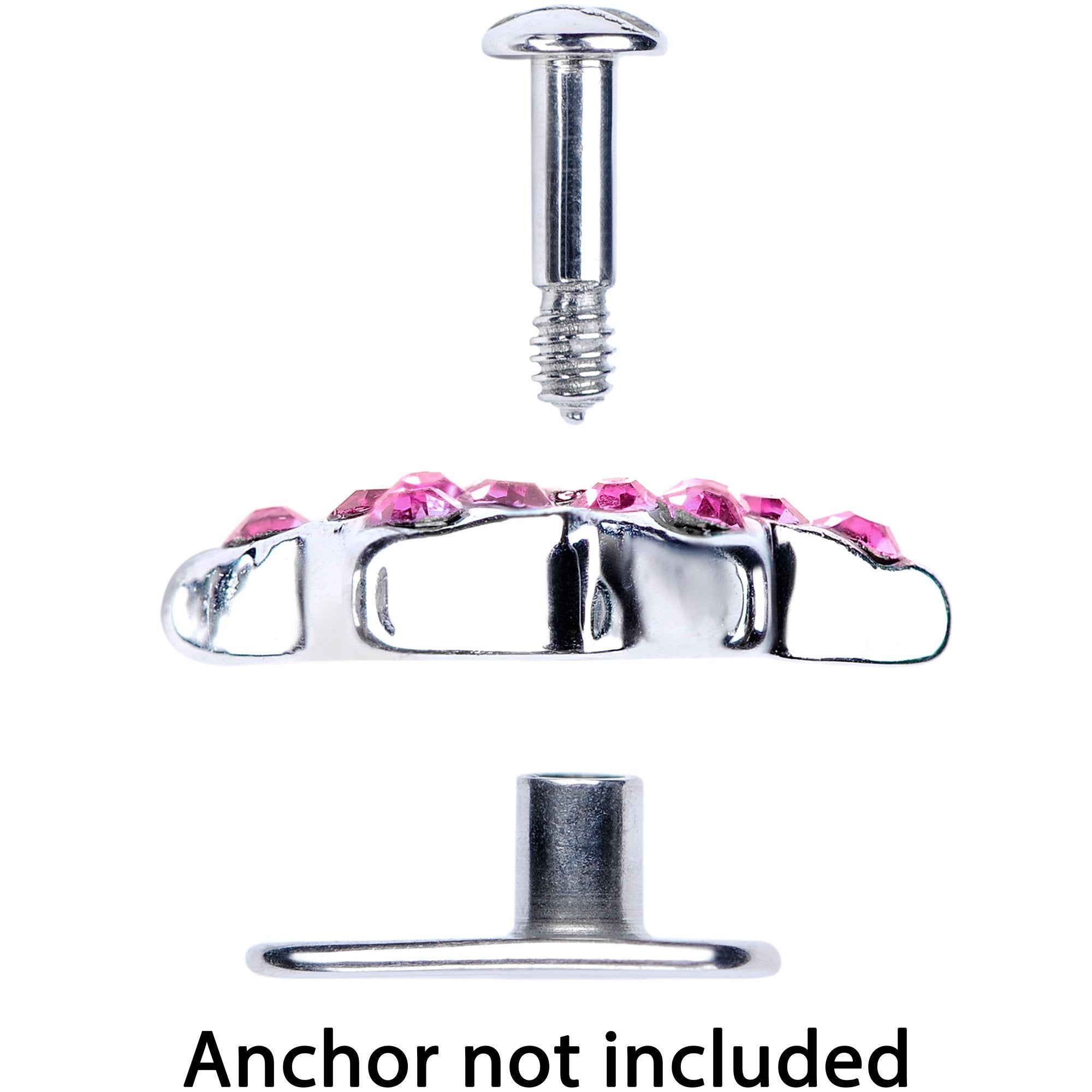 14G Pink Gem 10mm Six Point Star Dermal Top