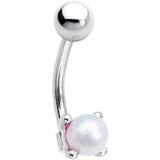 16 Gauge 5/16 White Pearlescent Acrylic Ball Eyebrow Ring