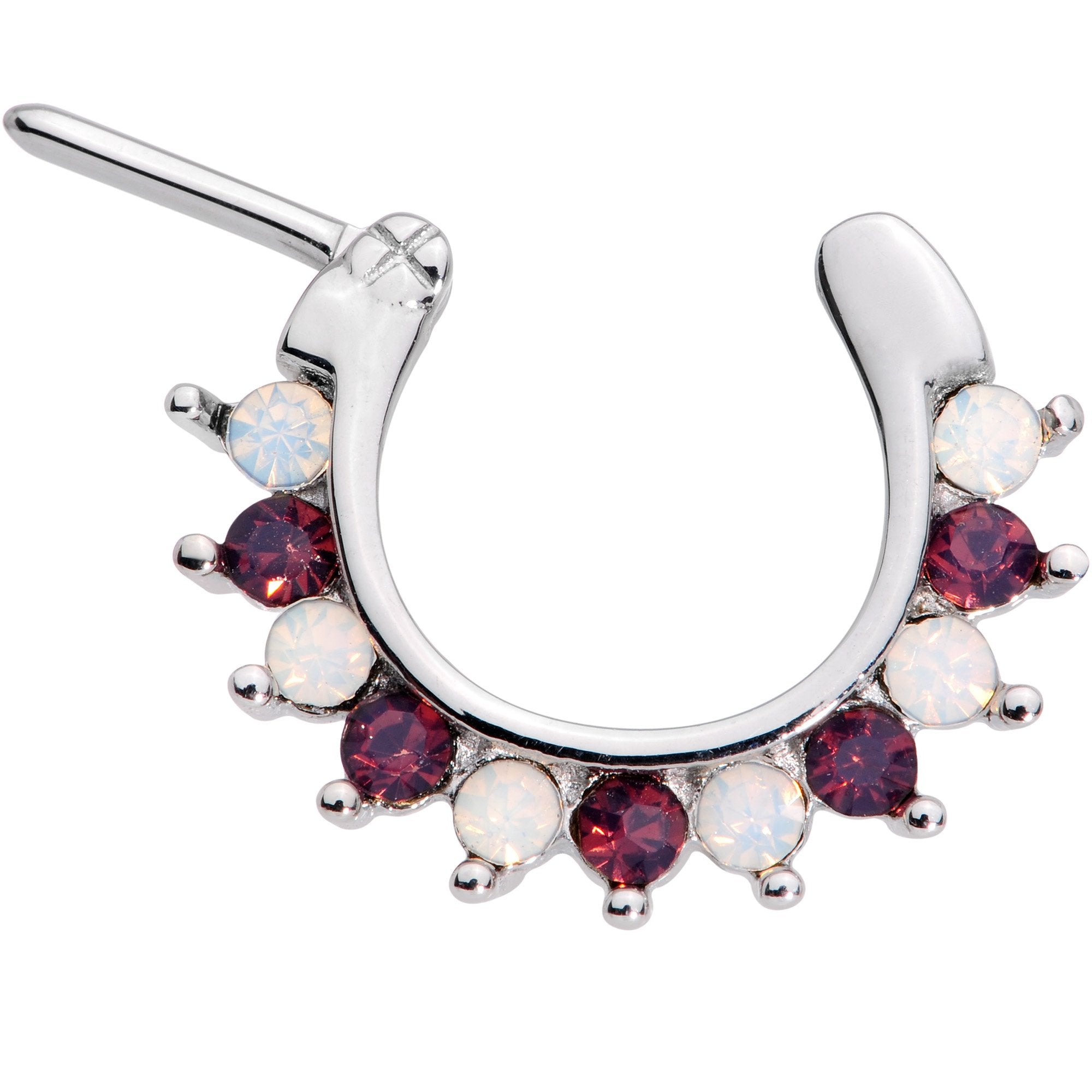 16 Gauge 5/16 Deep Red White Cadence Septum Clicker