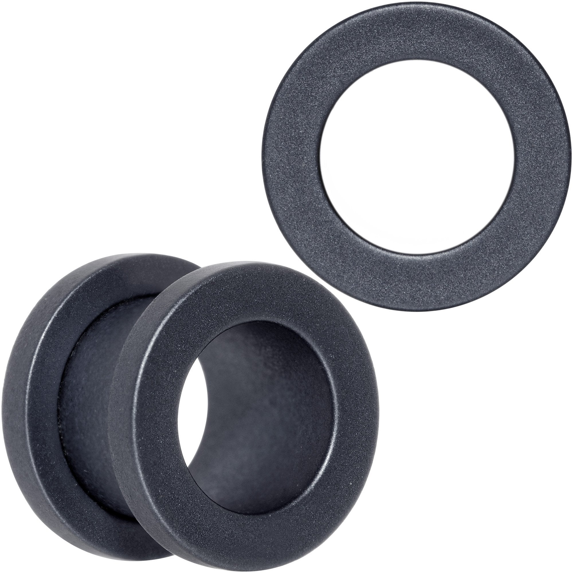 Brown Matte Silicone Screw Fit Tunnel Plug Set 6mm to 25mm