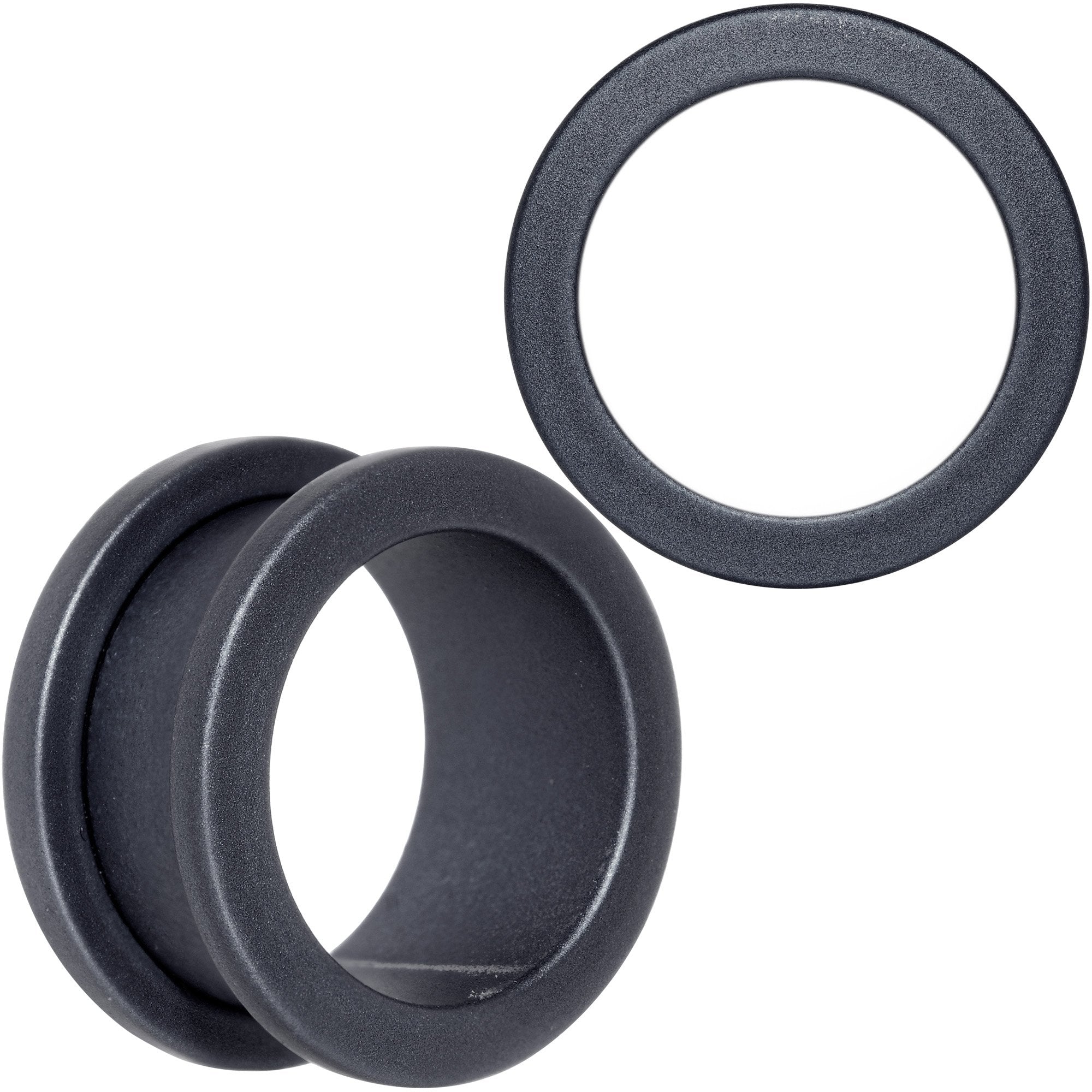 Brown Matte Silicone Screw Fit Tunnel Plug Set 6mm to 25mm