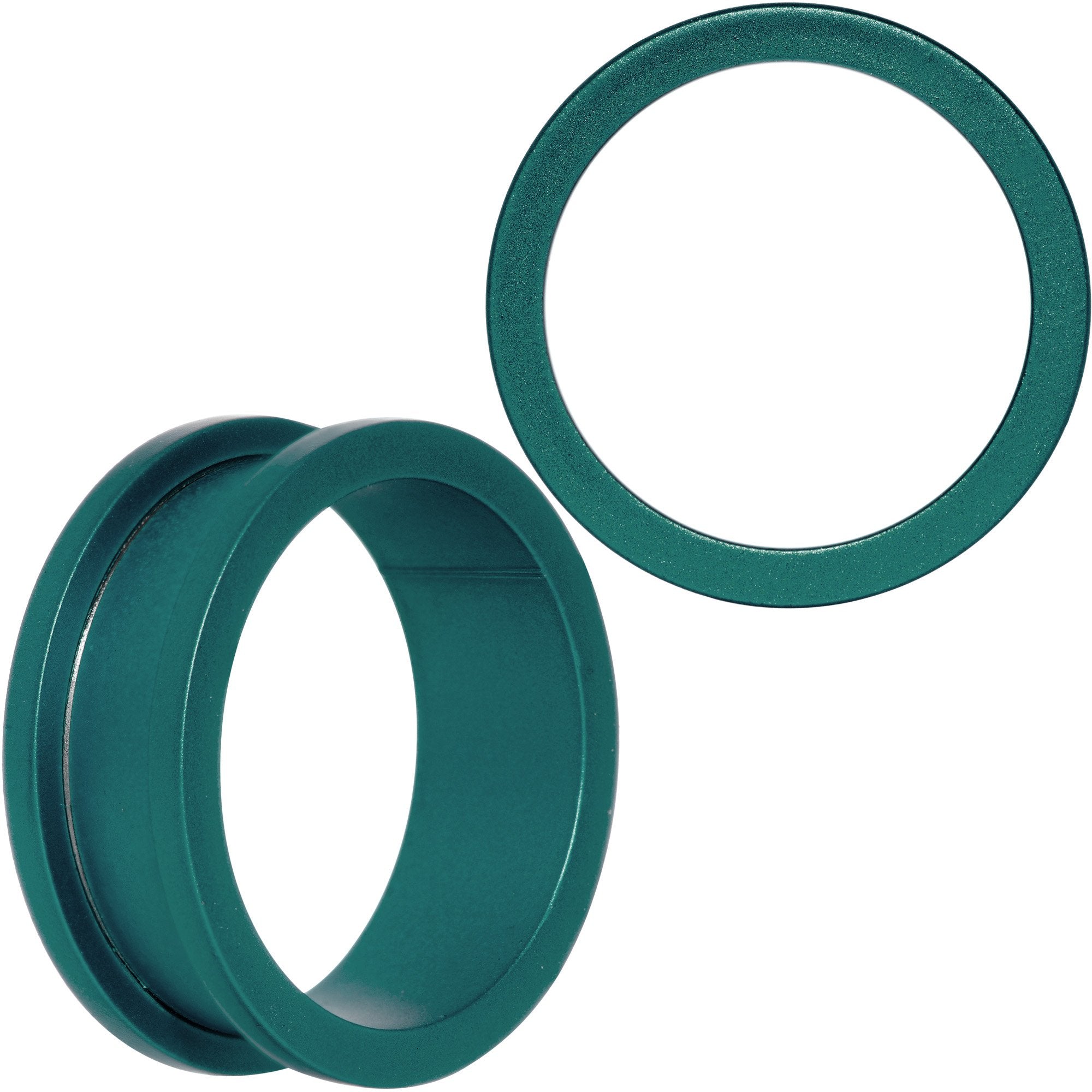 Teal Matte Silicone Screw Fit Tunnel Plug Set 6mm to 25mm