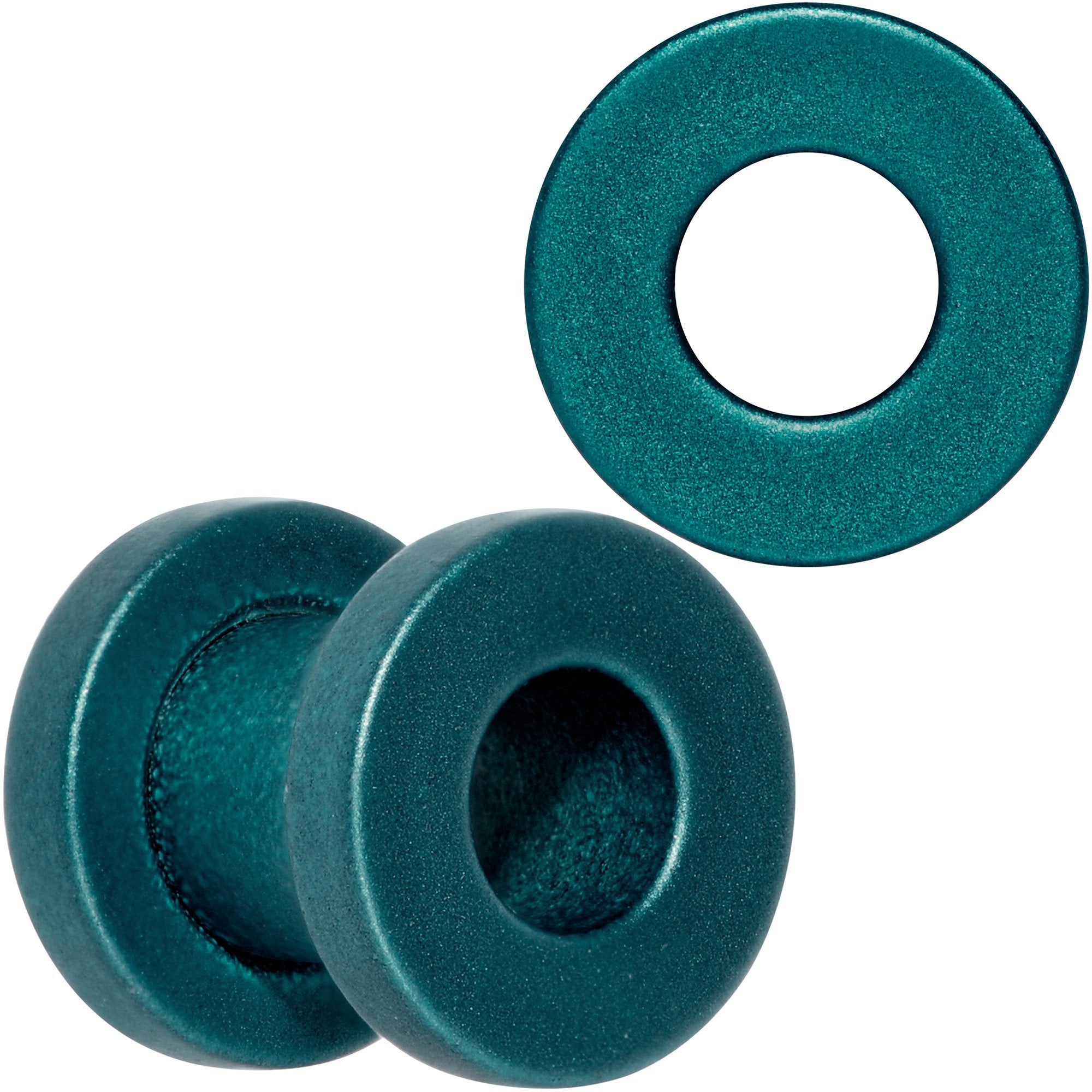 Teal Matte Silicone Screw Fit Tunnel Plug Set 6mm to 25mm