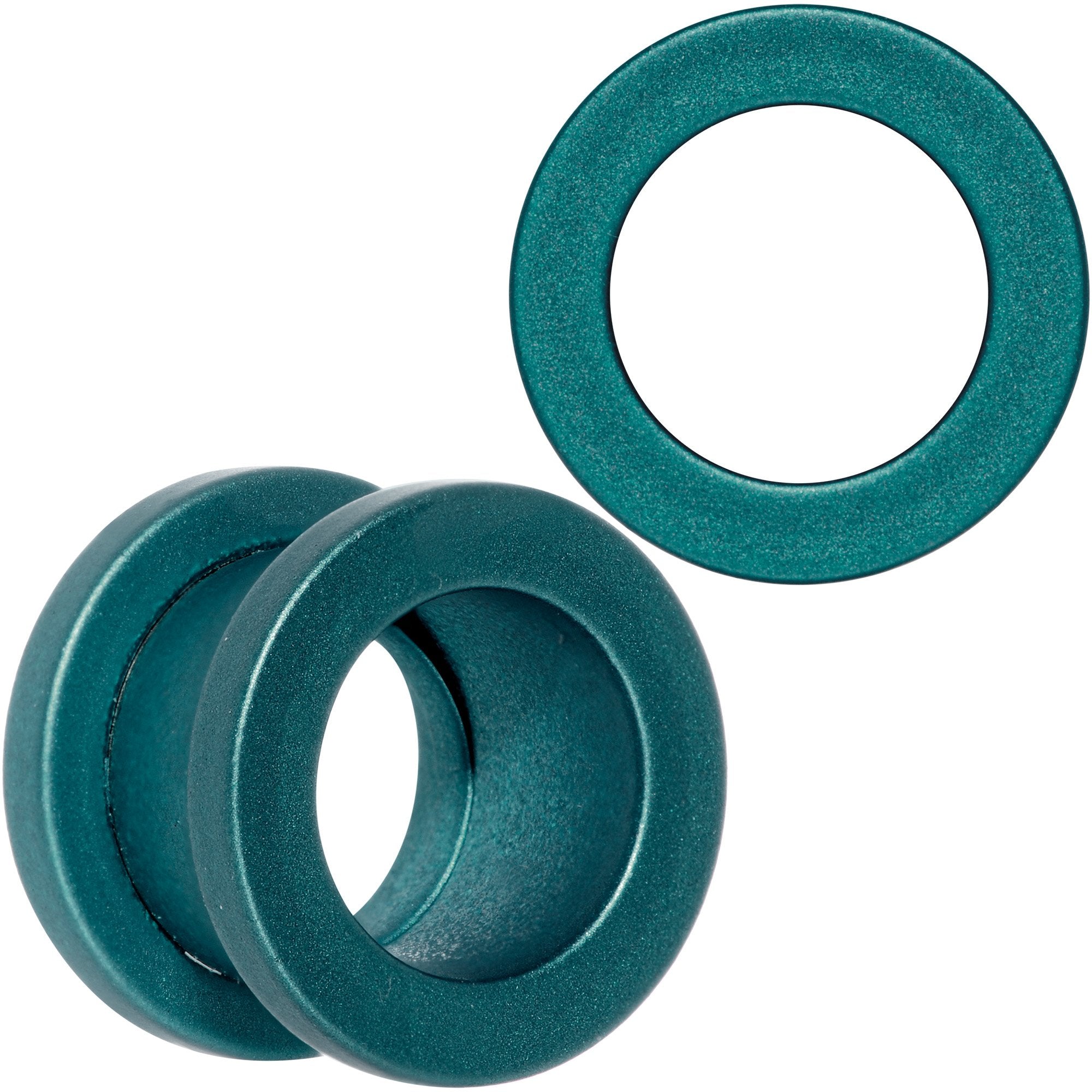 Teal Matte Silicone Screw Fit Tunnel Plug Set 6mm to 25mm