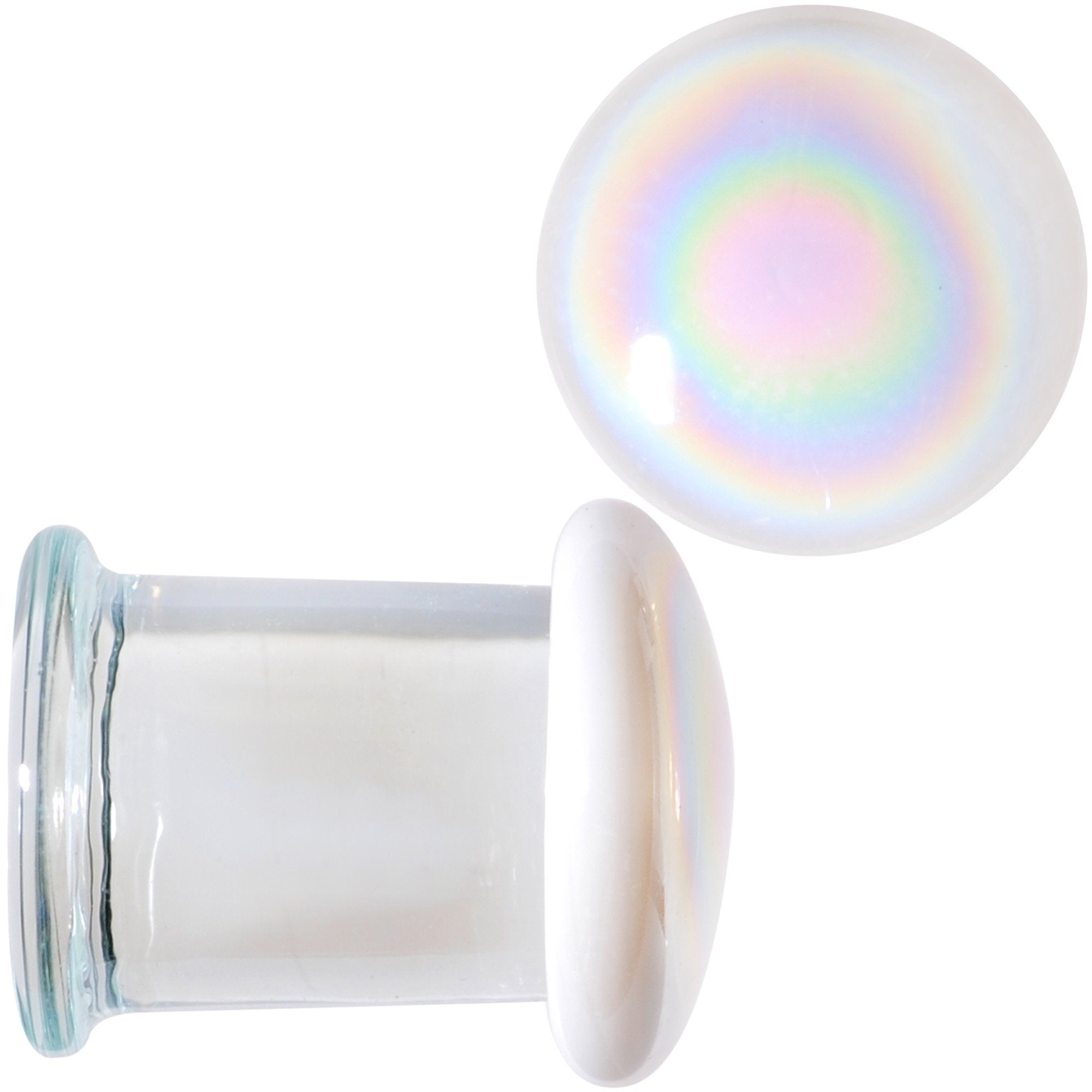 White Glass Radical Radiance Double Flare Plug Set 5mm to 19mm