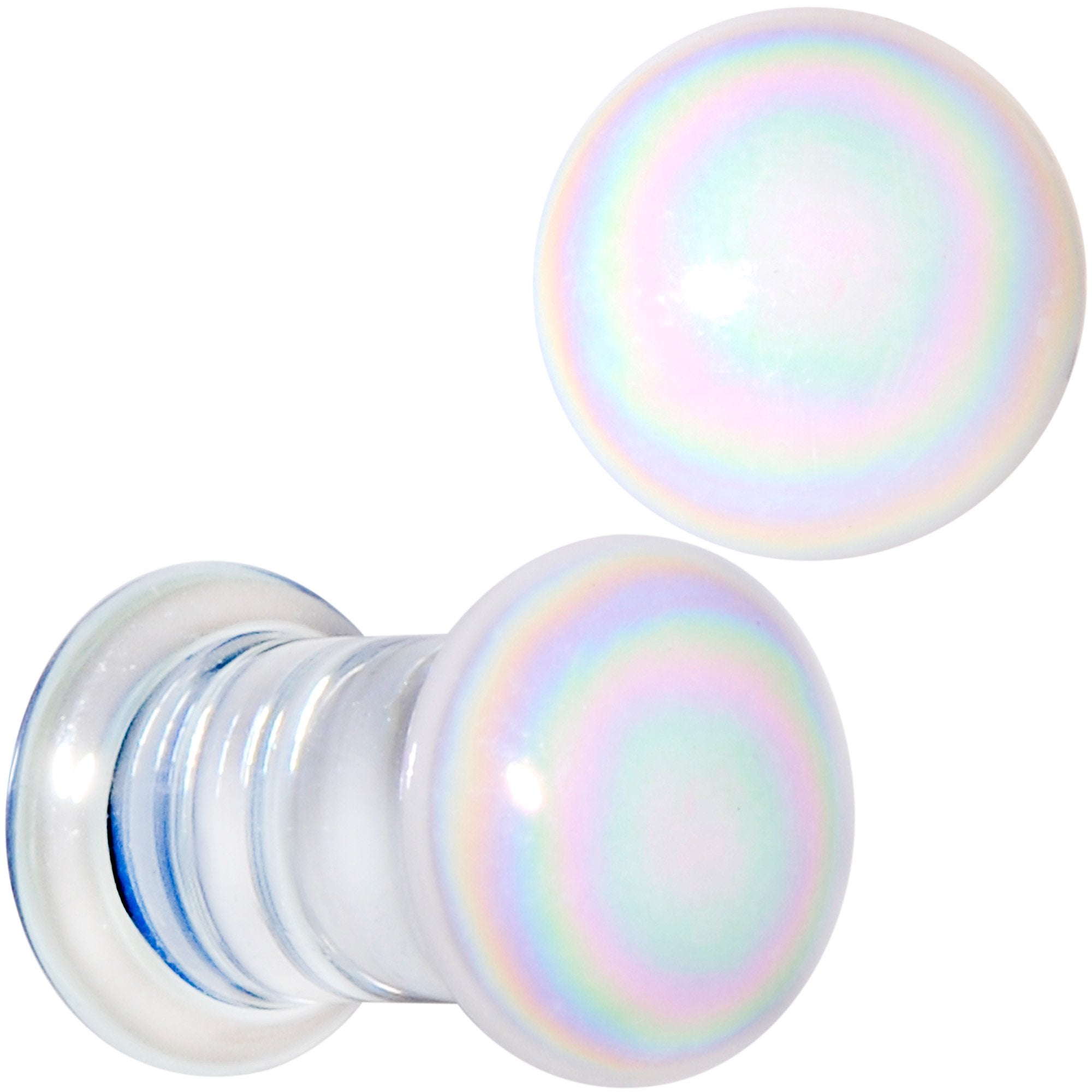 White Glass Radical Radiance Double Flare Plug Set 5mm to 19mm