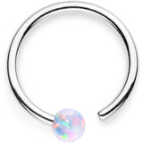 18 Gauge White Synthetic Opal Seamless Circular Ring
