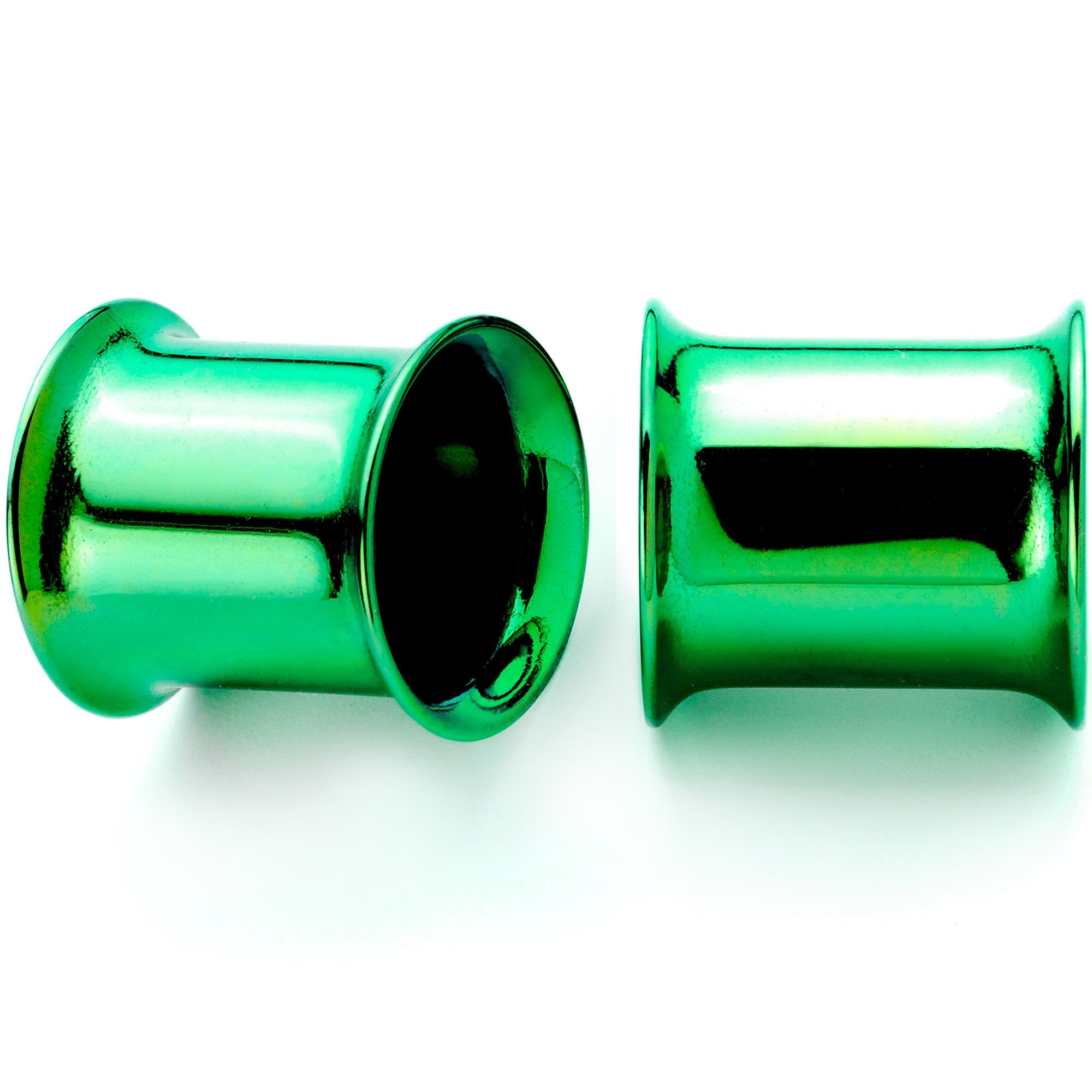 Green Anodized Steel Double Flare Tunnel Plug Set 4mm-16mm