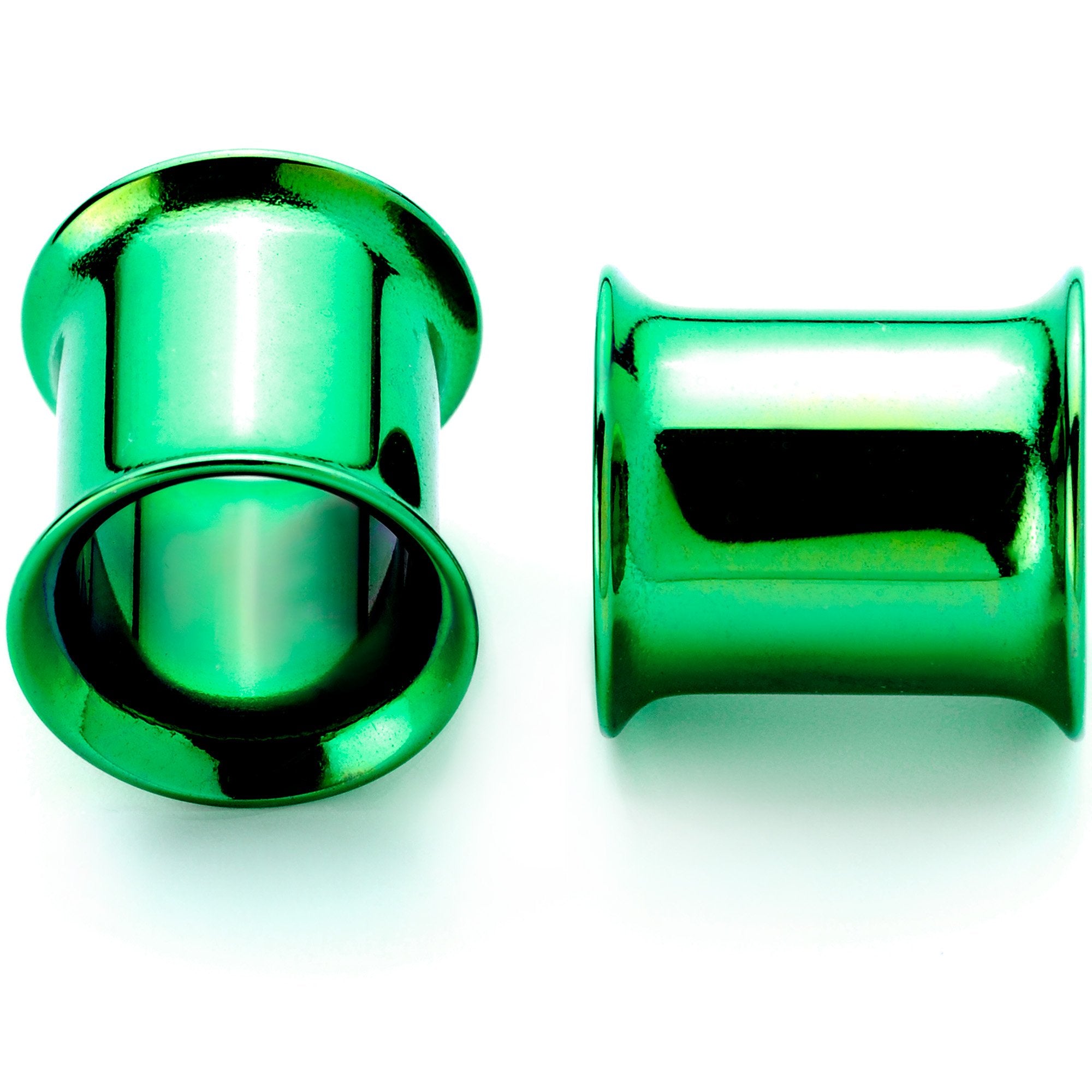 Green Anodized Steel Double Flare Tunnel Plug Set 4mm-16mm