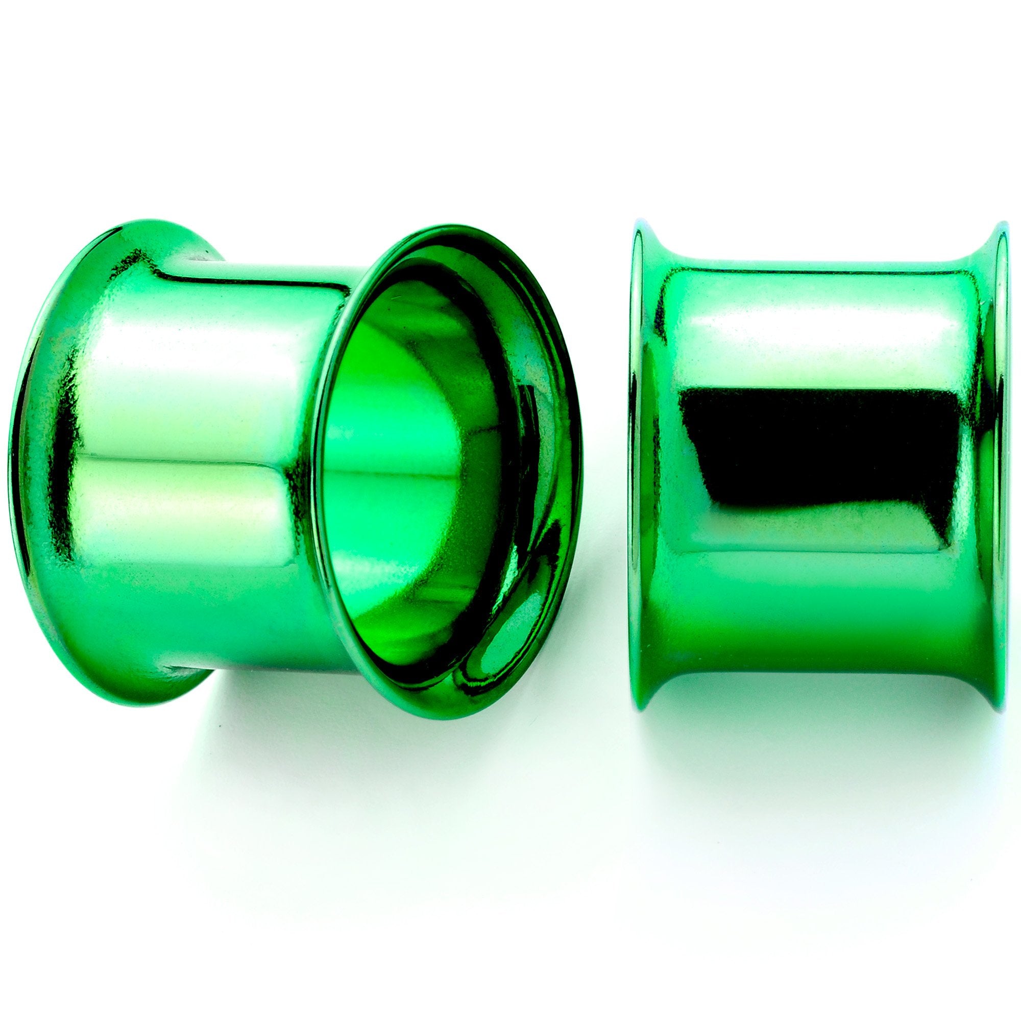 Green Anodized Steel Double Flare Tunnel Plug Set 4mm-16mm