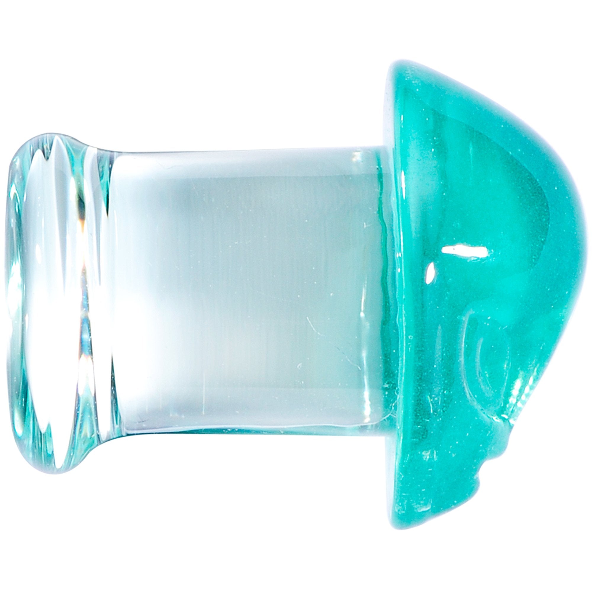 Clear Green Pyrex Glass Alien Face Double Flare Plug Set 6mm to 16mm