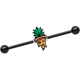 Black Anodized Tropical Pineapple Pizza Industrial Barbell 38mm