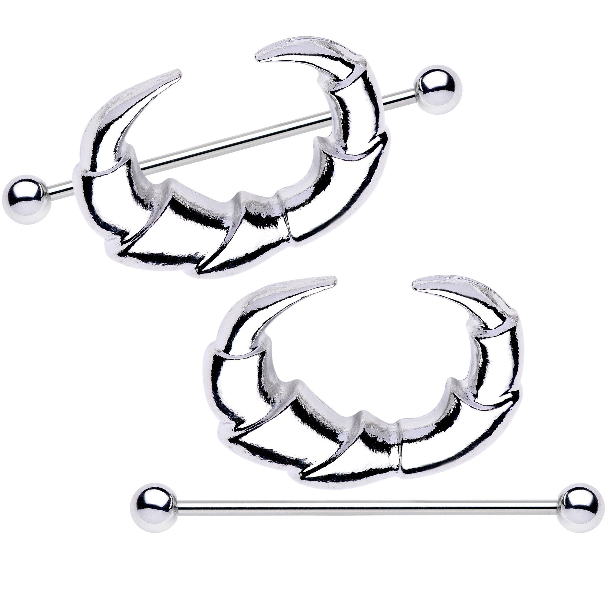 1 3/8 Talon Claw Nipple Barbell Shield Set