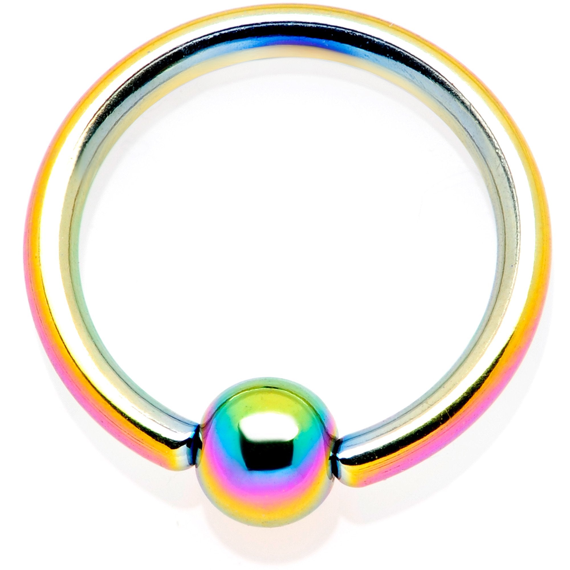 16 Gauge 5/16 Rainbow Anodized BCR Captive Ring