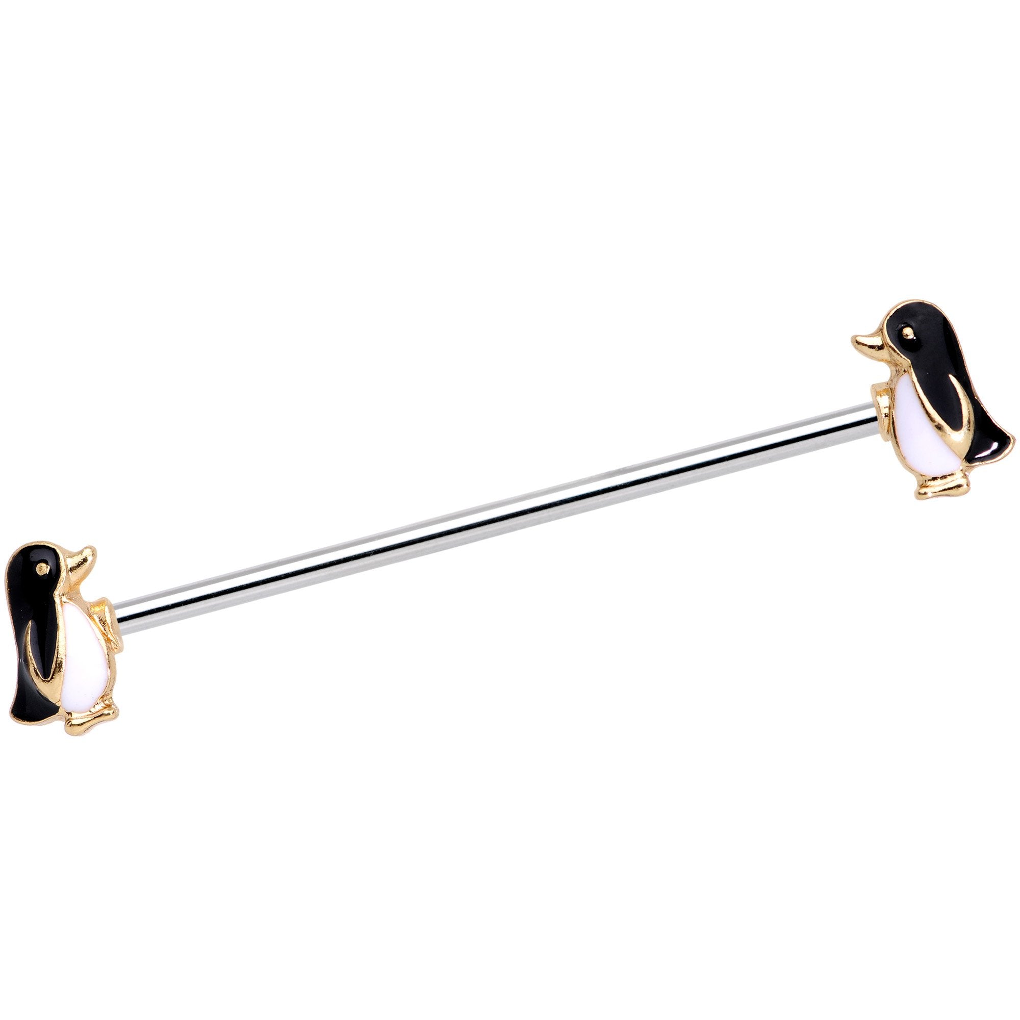 BFF Best Friends Forever Penguin Buddies Industrial Barbell 38mm