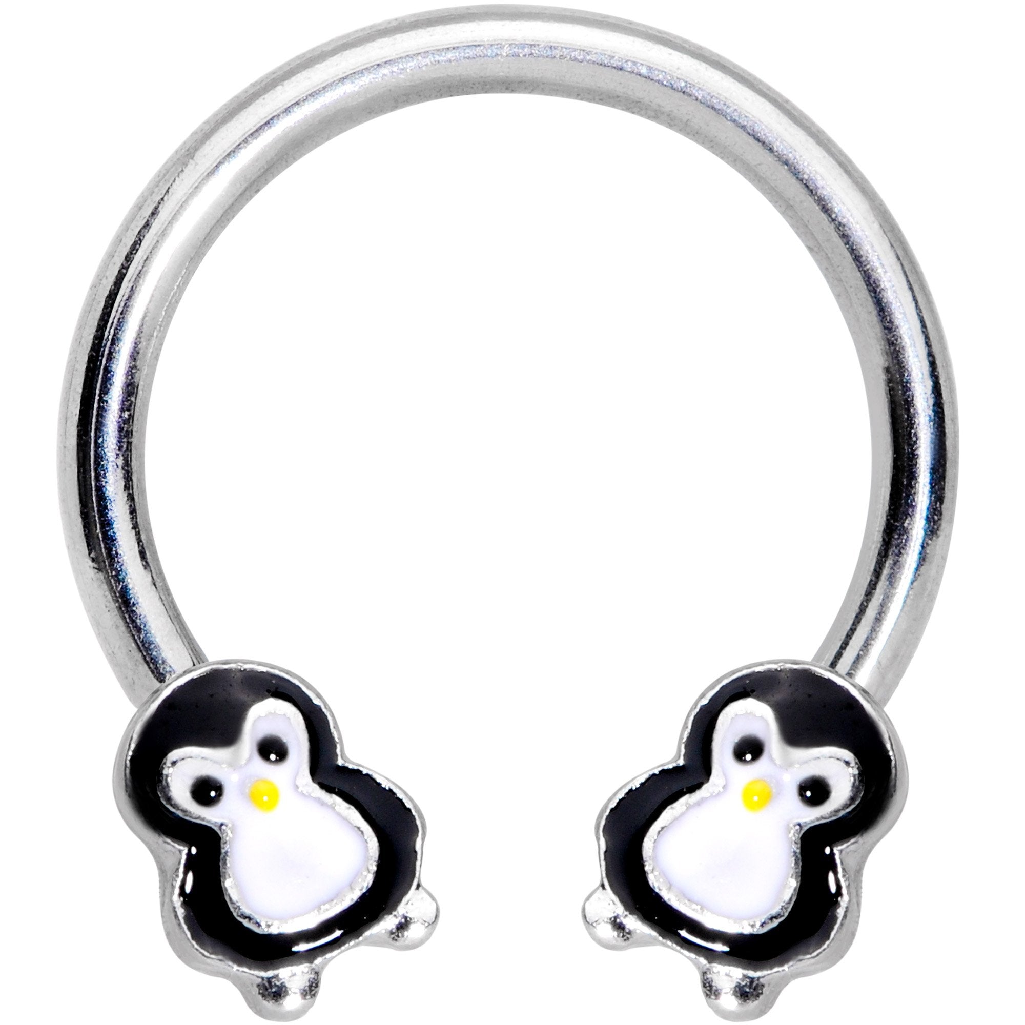16 Gauge 3/8 Pudgy Penguin Horseshoe Curved Barbell