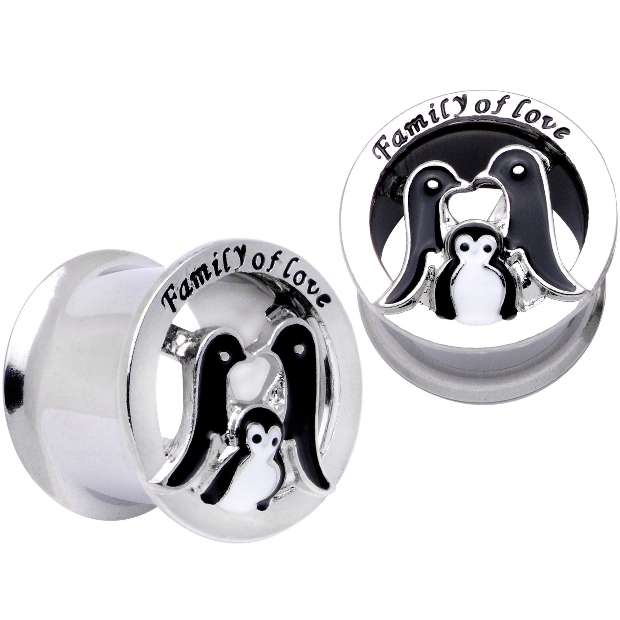 Family of Love Penguin Double Flare Tunnel Plug Set 6mm to 14mm
