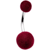 Red Fuzzy Texture Burst Belly Ring