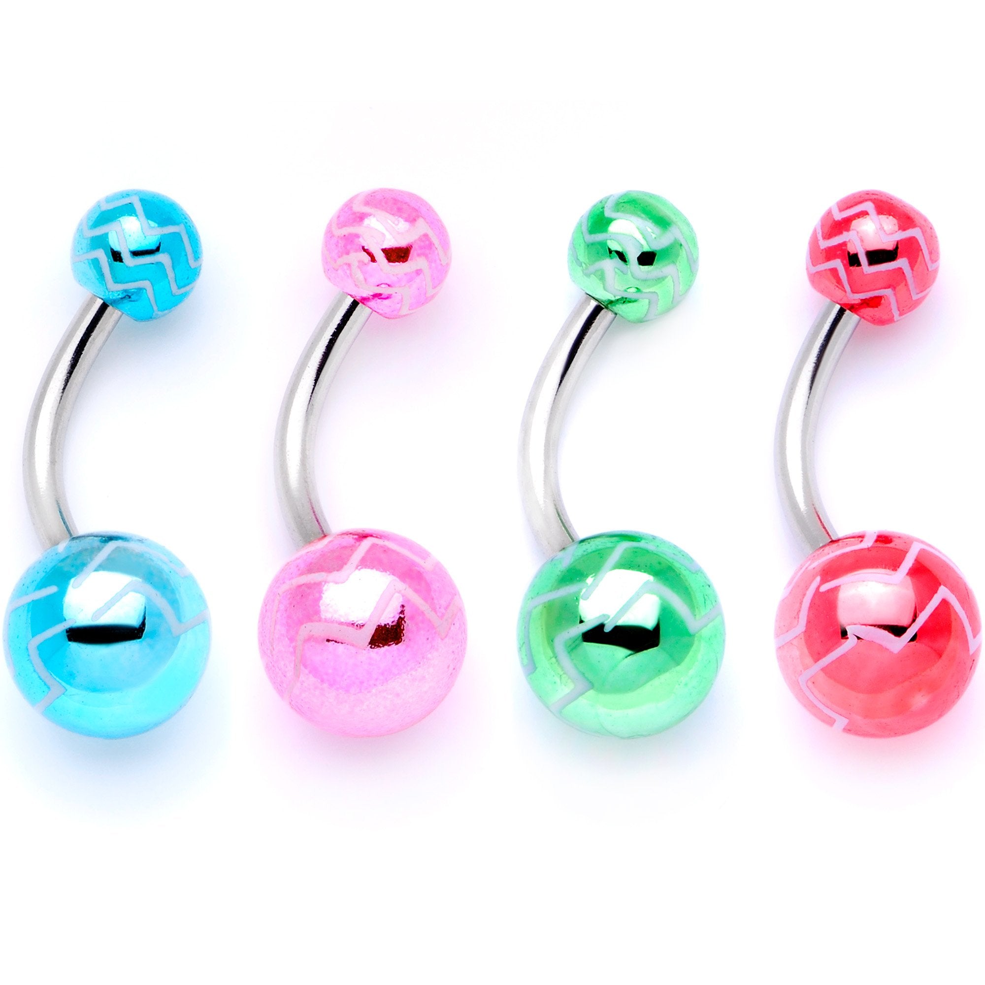 Party Party Party Zig Zag Party Pack Belly Ring Set of 4