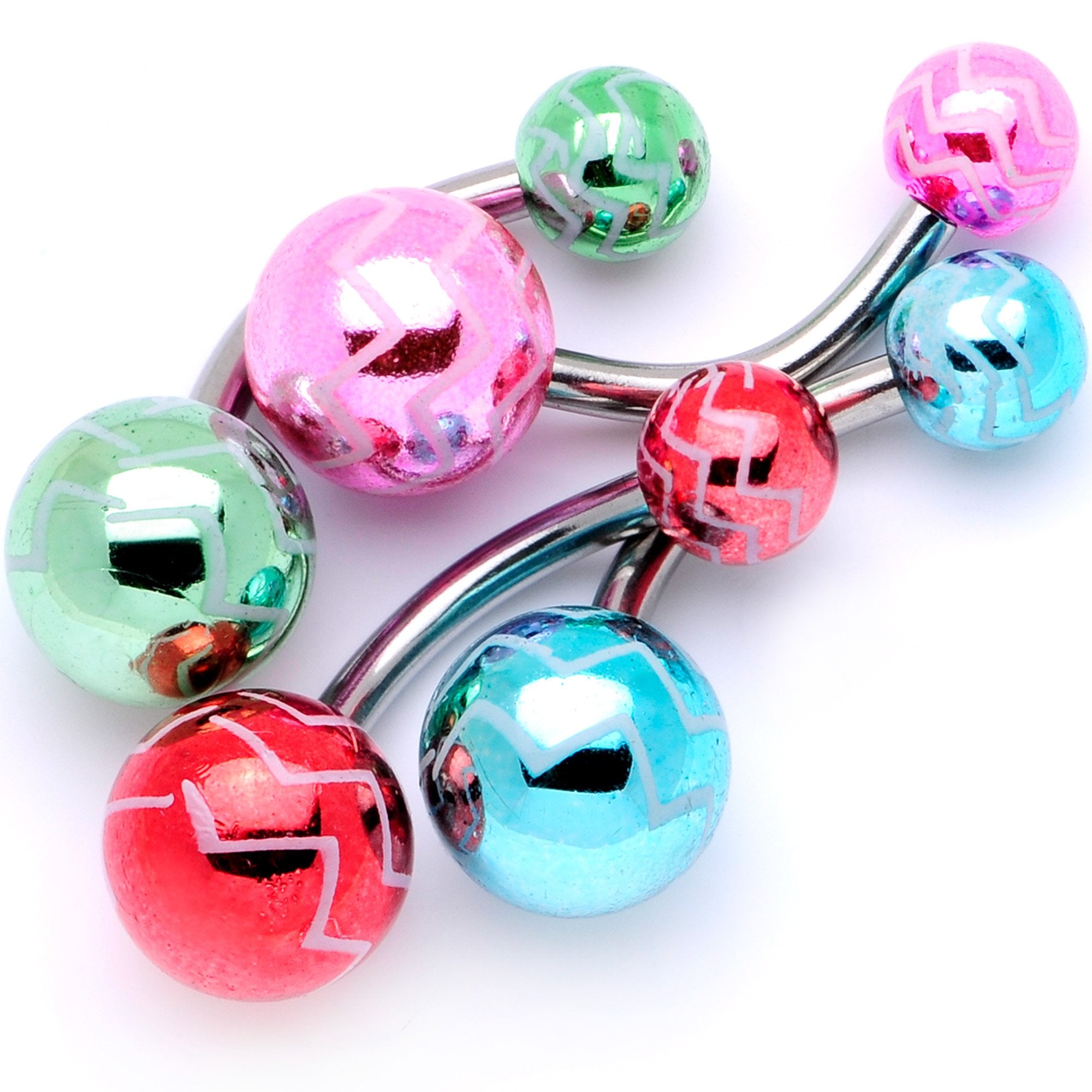 Party Party Party Zig Zag Party Pack Belly Ring Set of 4