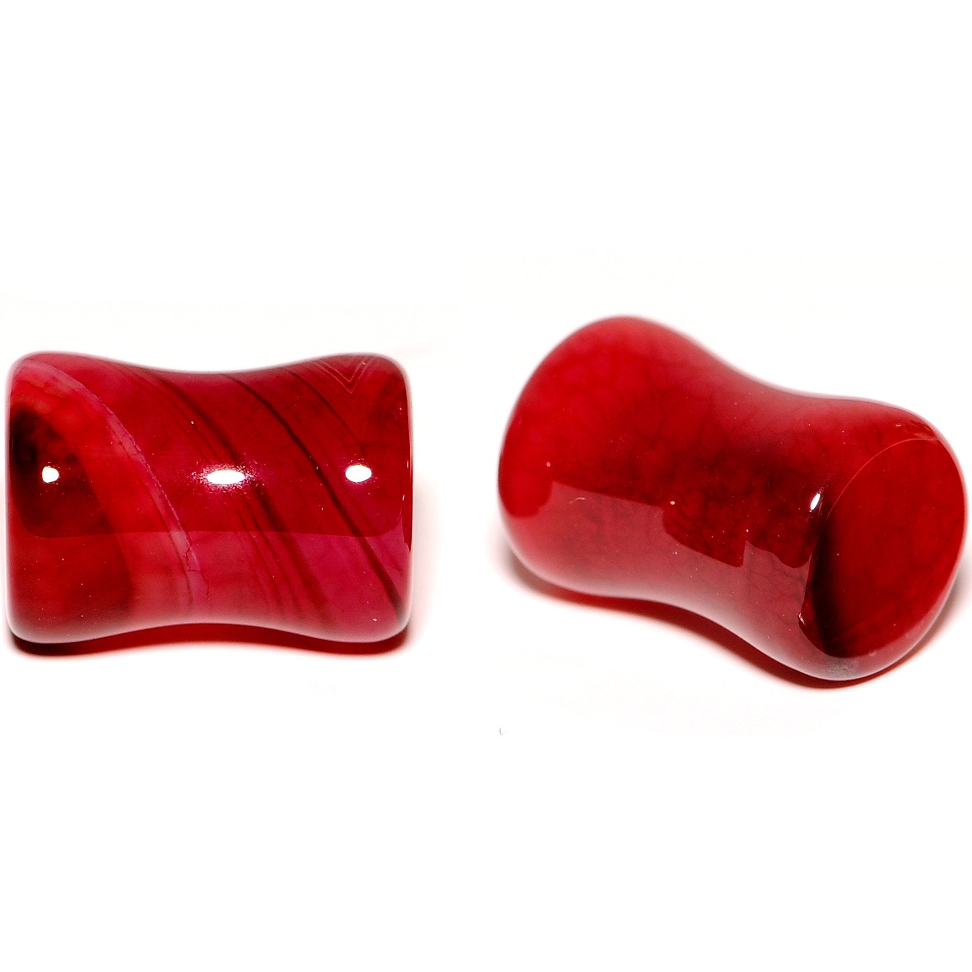 Solid Red Stone Saddle Plug Set 6mm to 25mm