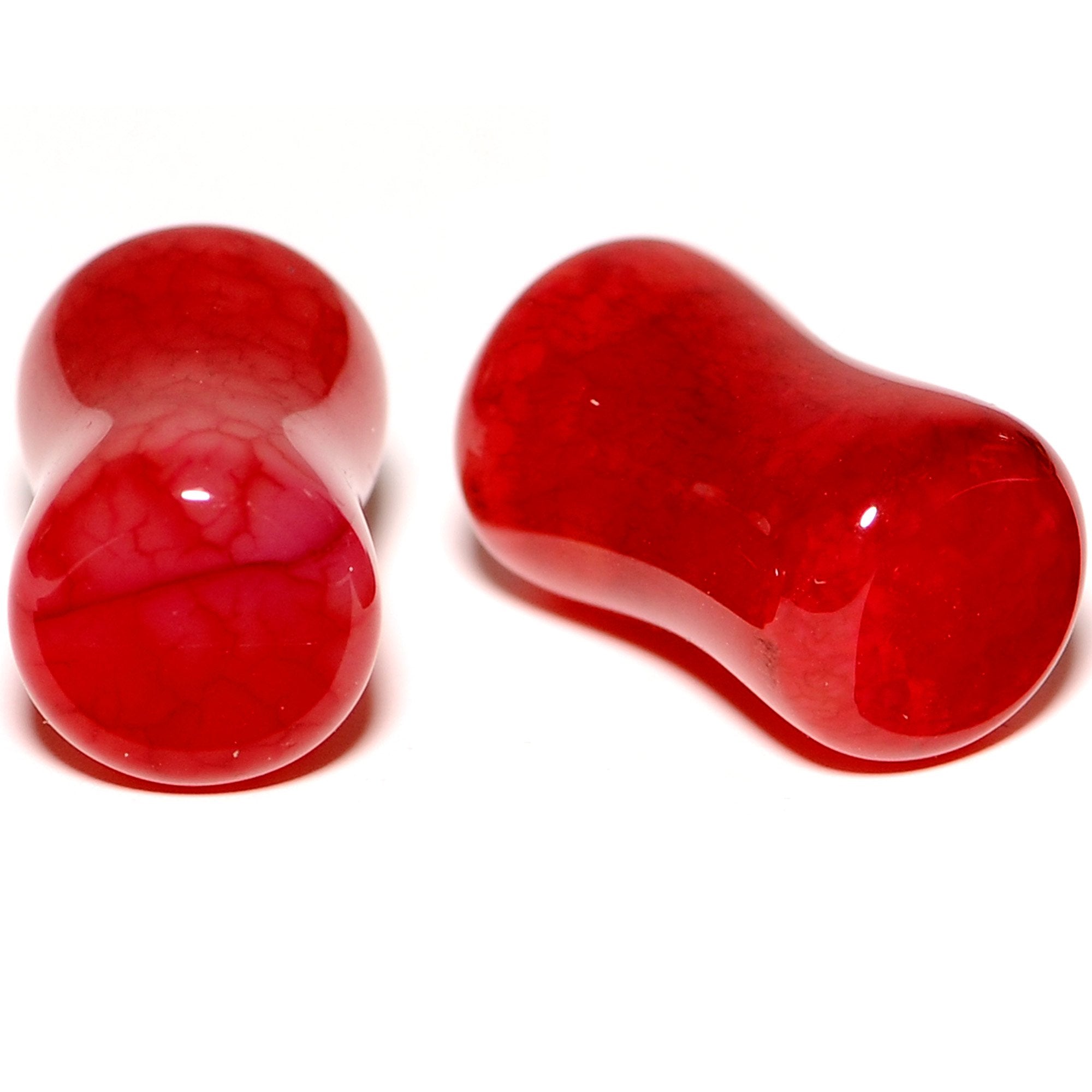 Solid Red Stone Saddle Plug Set 6mm to 25mm