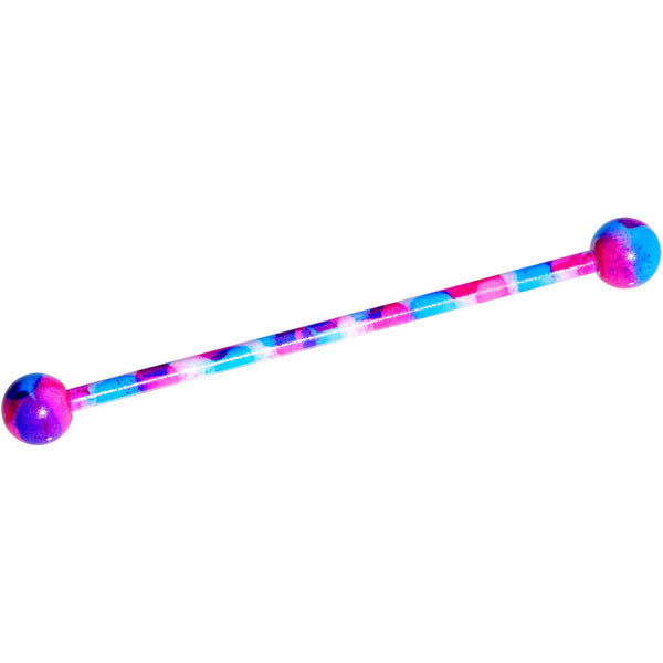 Blue Pink Cool Camouflage Industrial Barbell 38mm