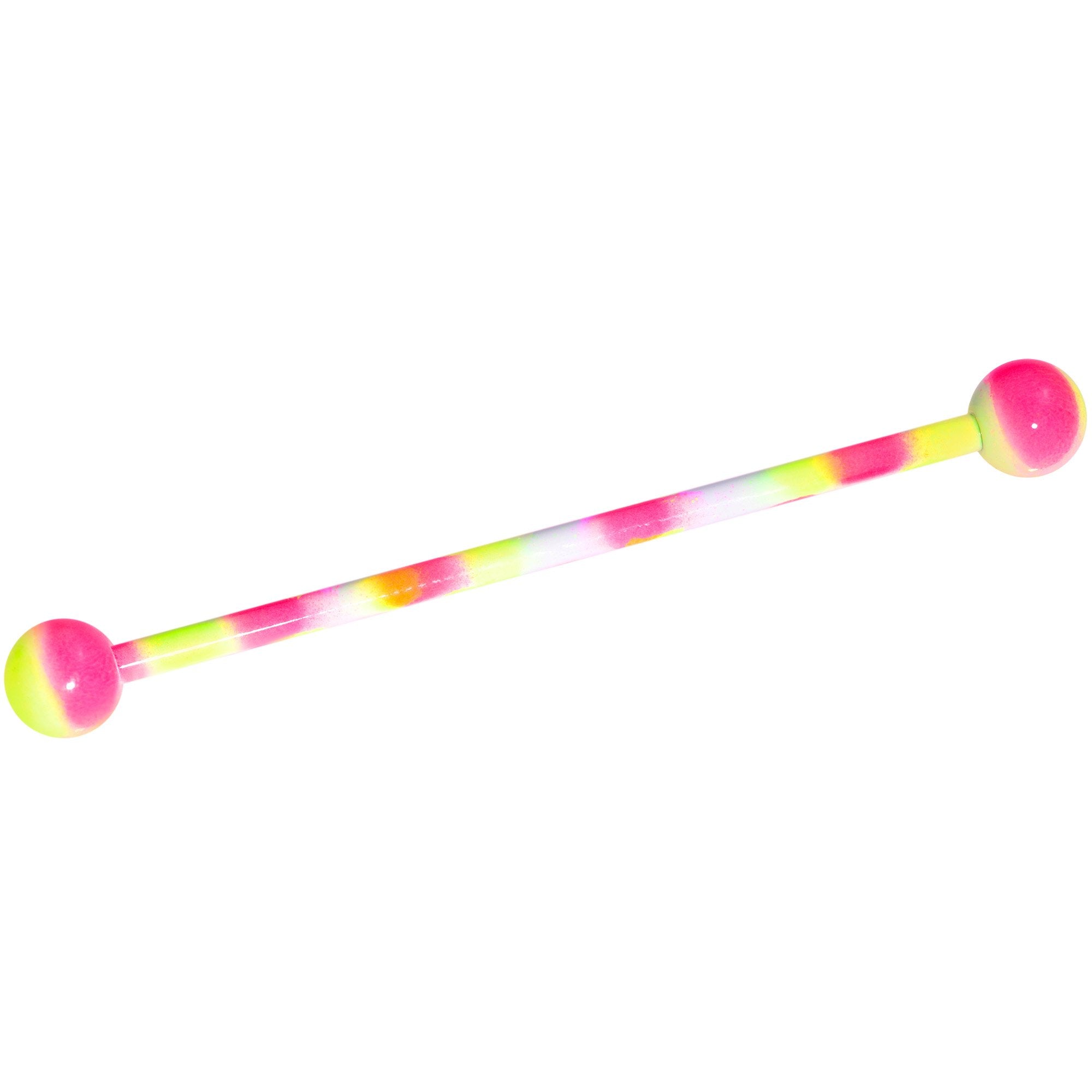 Pink Yellow Cool Camouflage Industrial Barbell 38mm
