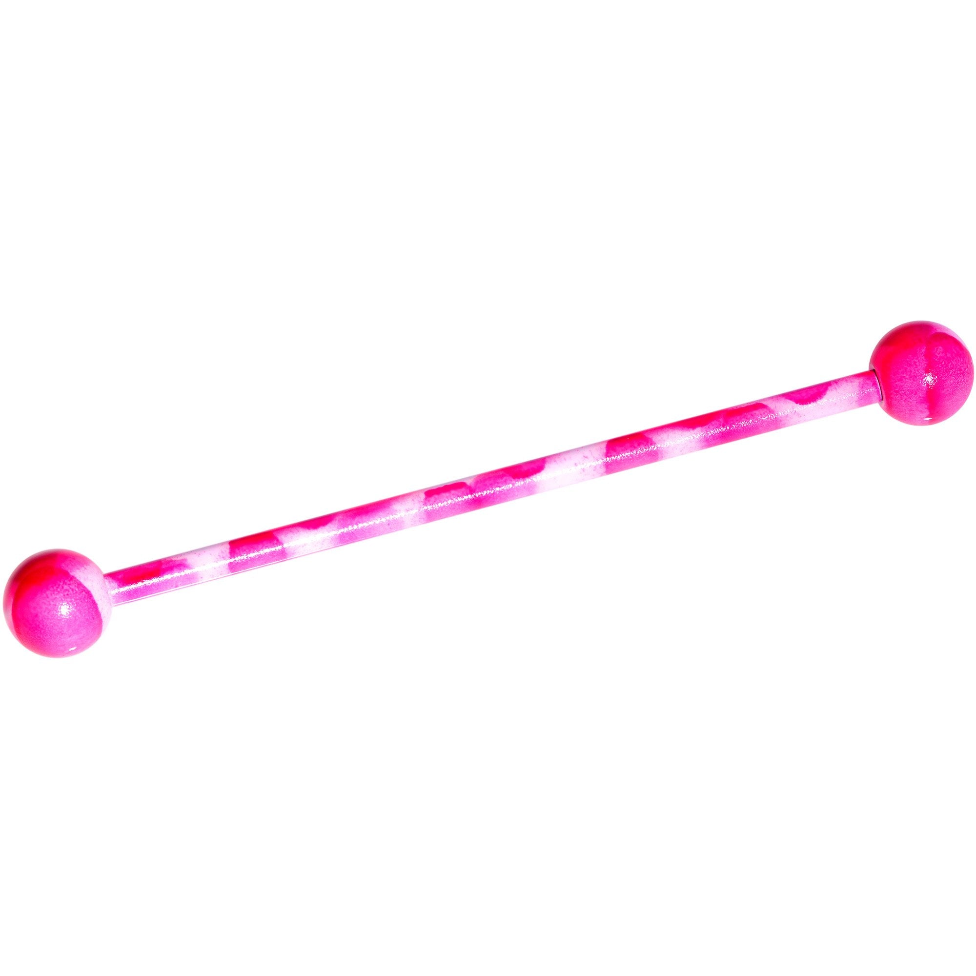 Pink White Cool Camouflage Industrial Barbell 38mm