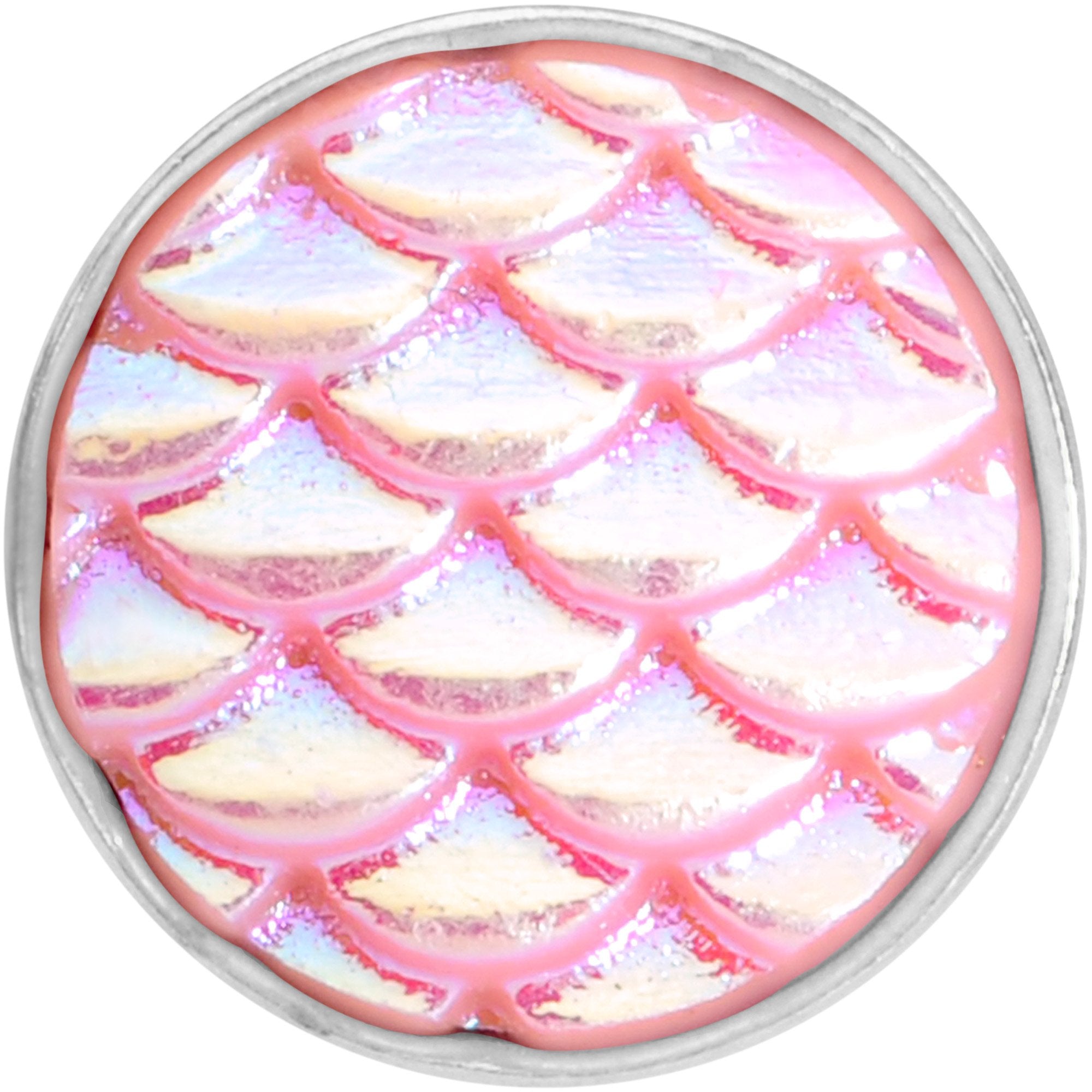 Pink Mermaid Scale Barbell Tongue Ring