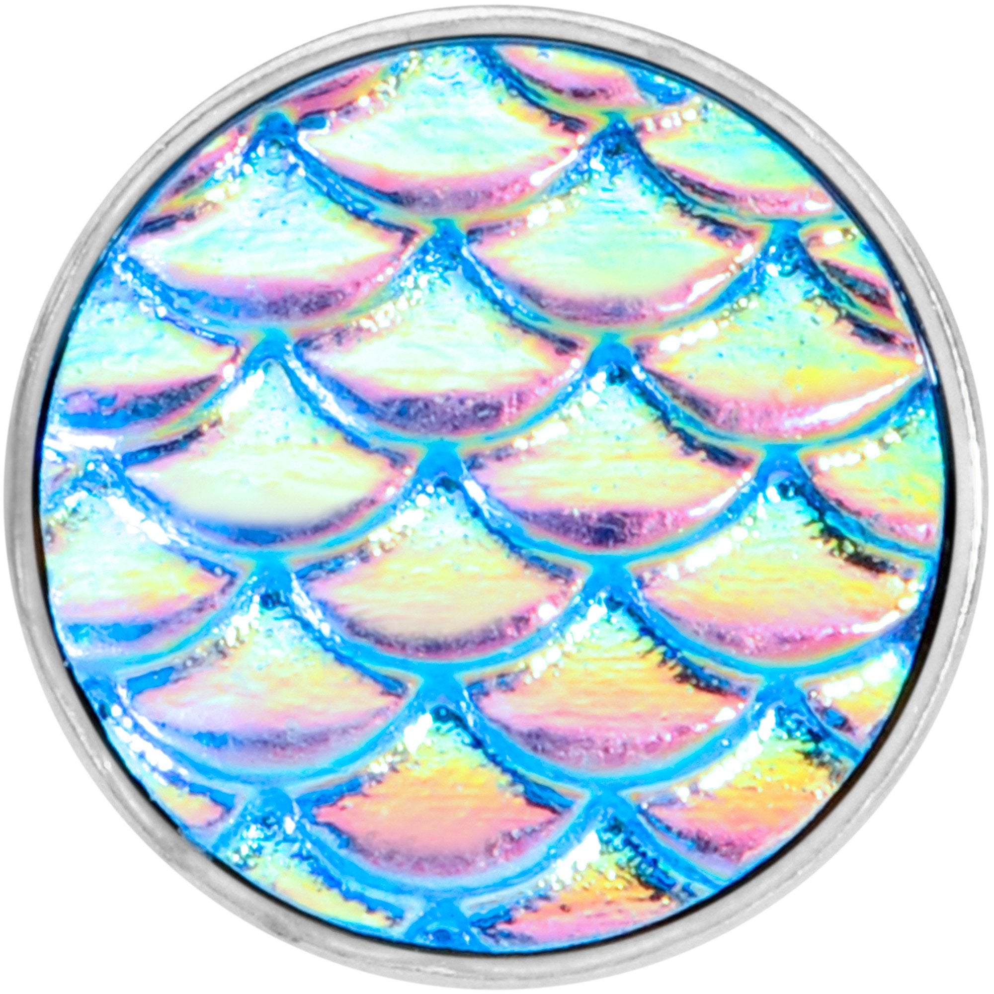 Aqua Mermaid Scale Barbell Tongue Ring