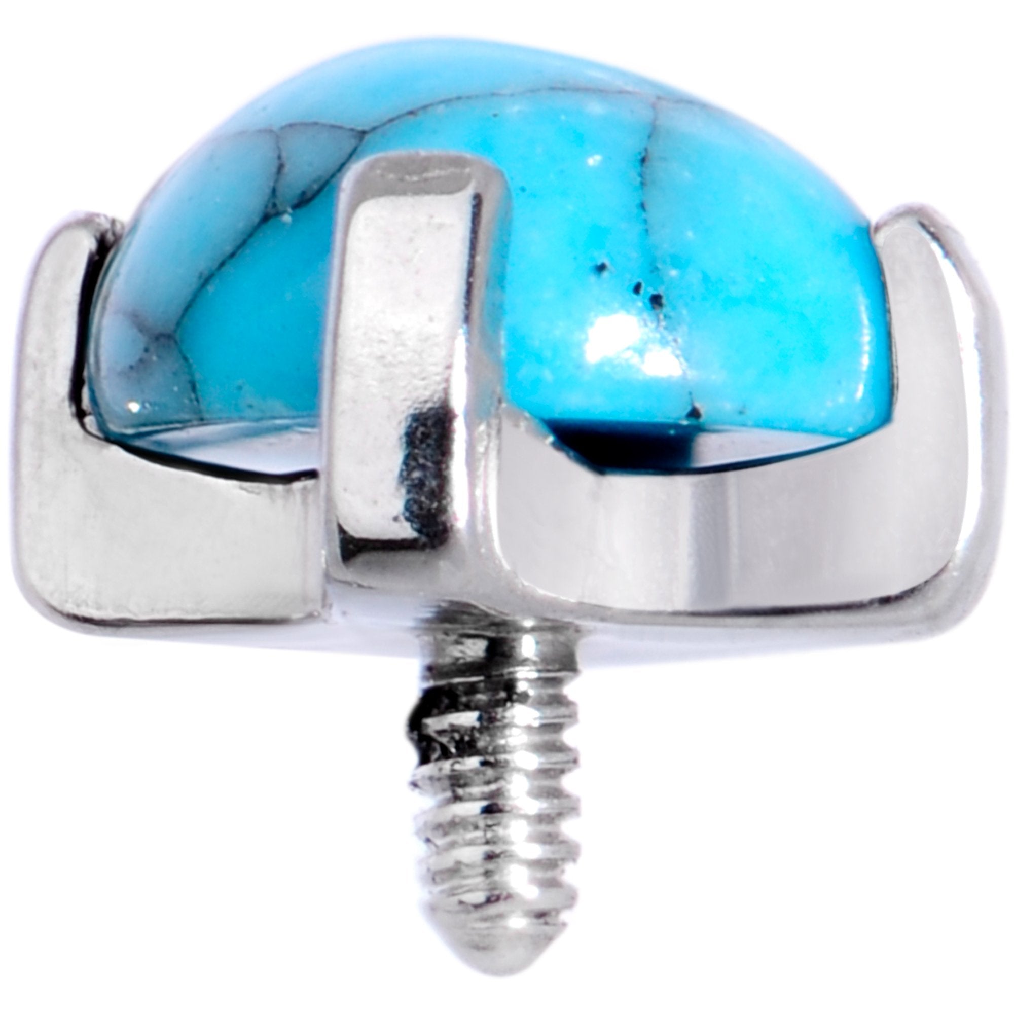 14G Natural Turquoise Externally Threaded Dermal Anchor Top