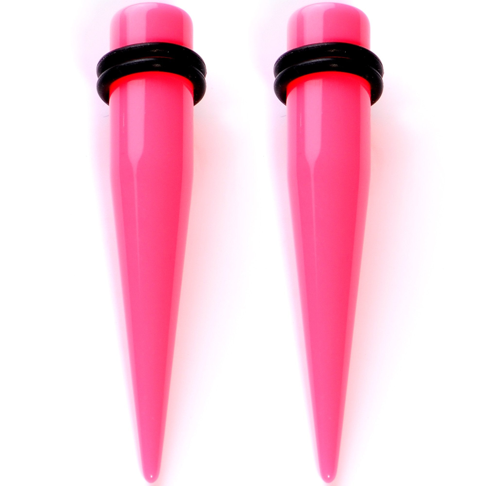 Flirty Fuchsia Lightweight Pink Acrylic Straight Taper Set 10mm to 18mm