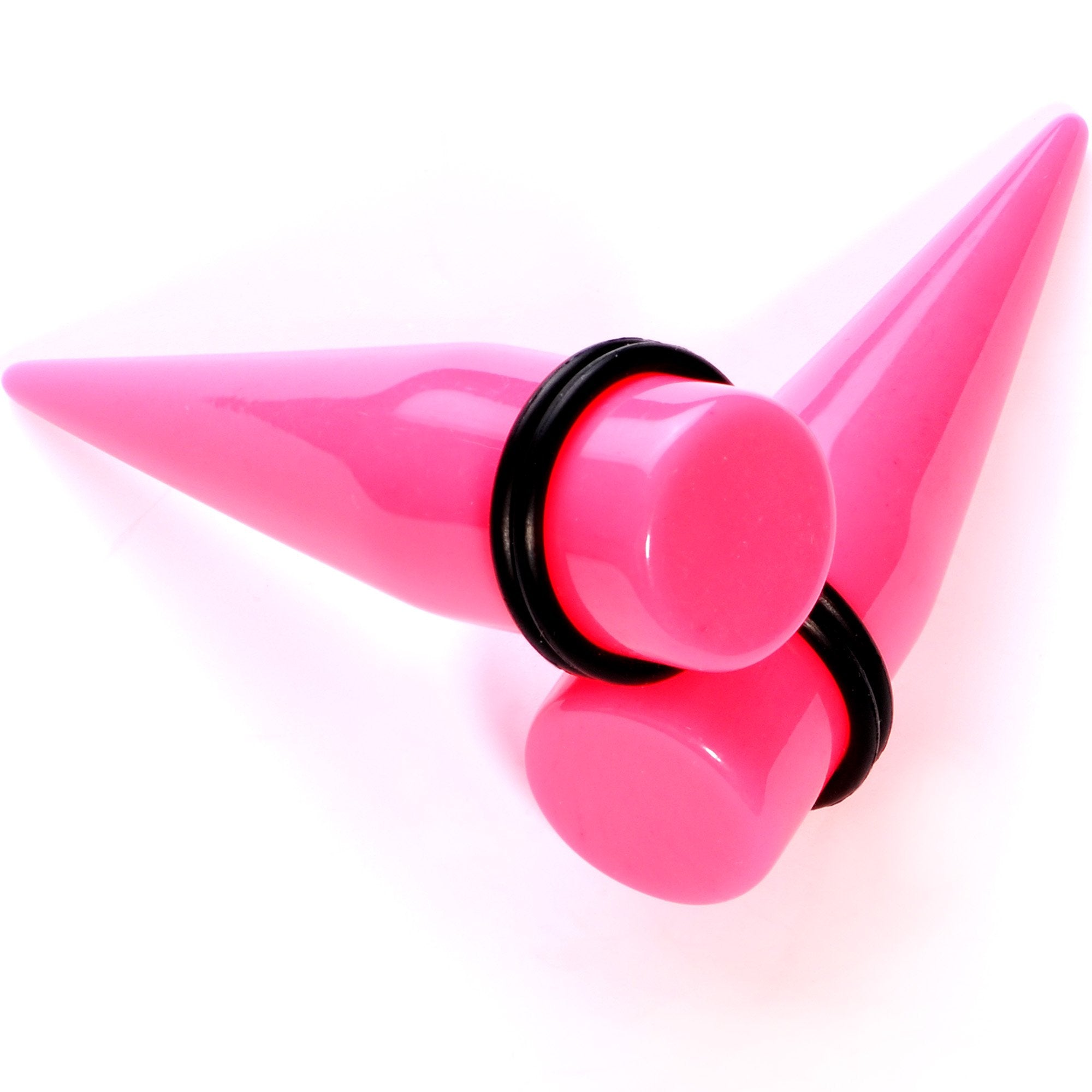 Flirty Fuchsia Lightweight Pink Acrylic Straight Taper Set 10mm to 18mm