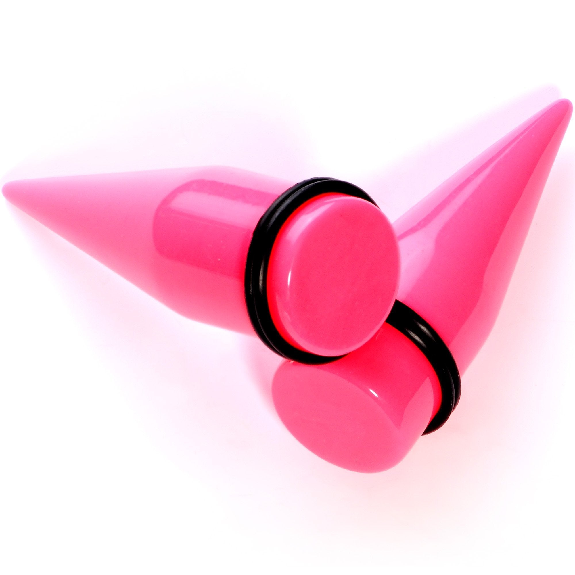 Flirty Fuchsia Lightweight Pink Acrylic Straight Taper Set 10mm to 18mm