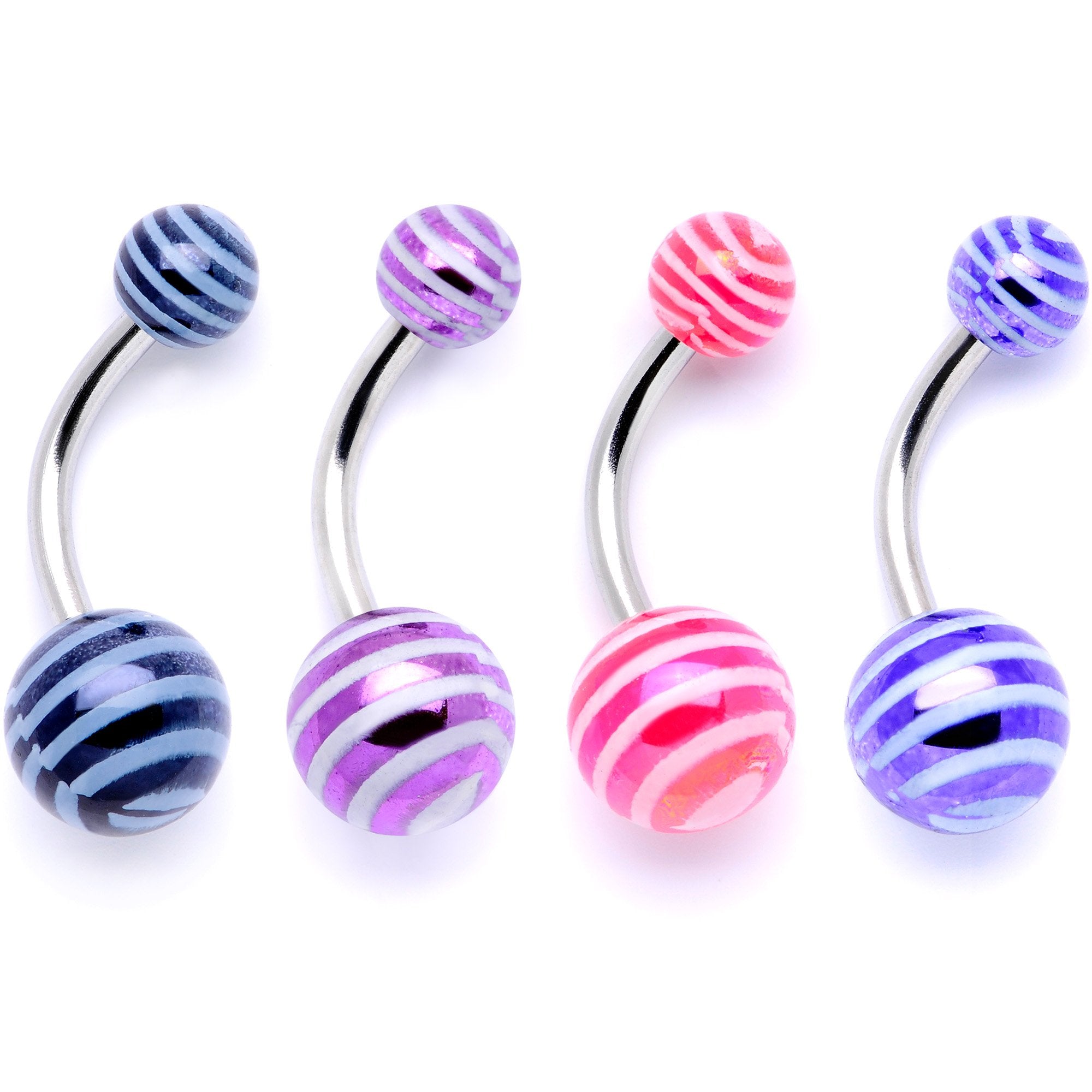 Evening of Color Zig Zag Party Pack Belly Ring Set of 4