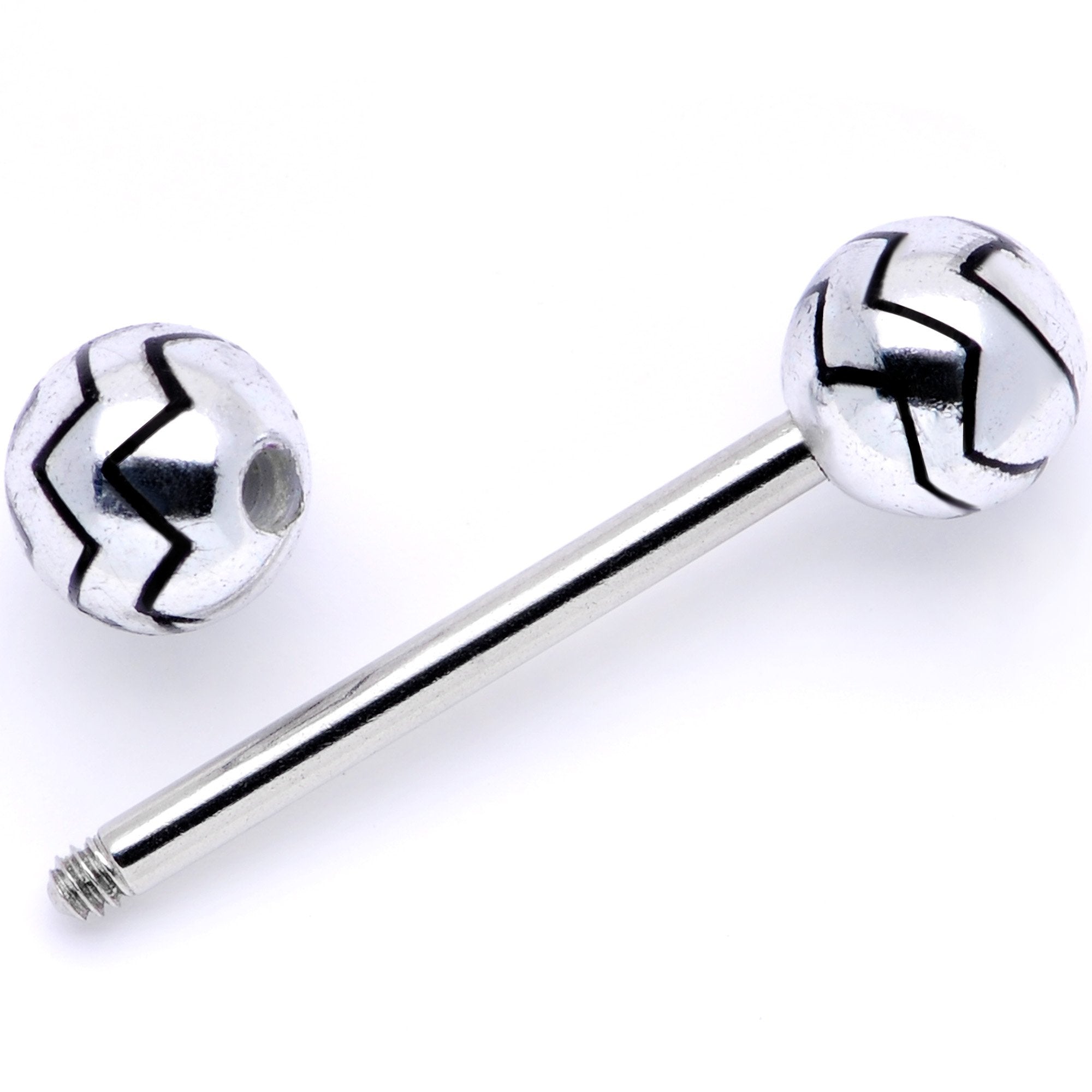Late Night Party Zig Zag Barbell Tongue Ring Set of 4