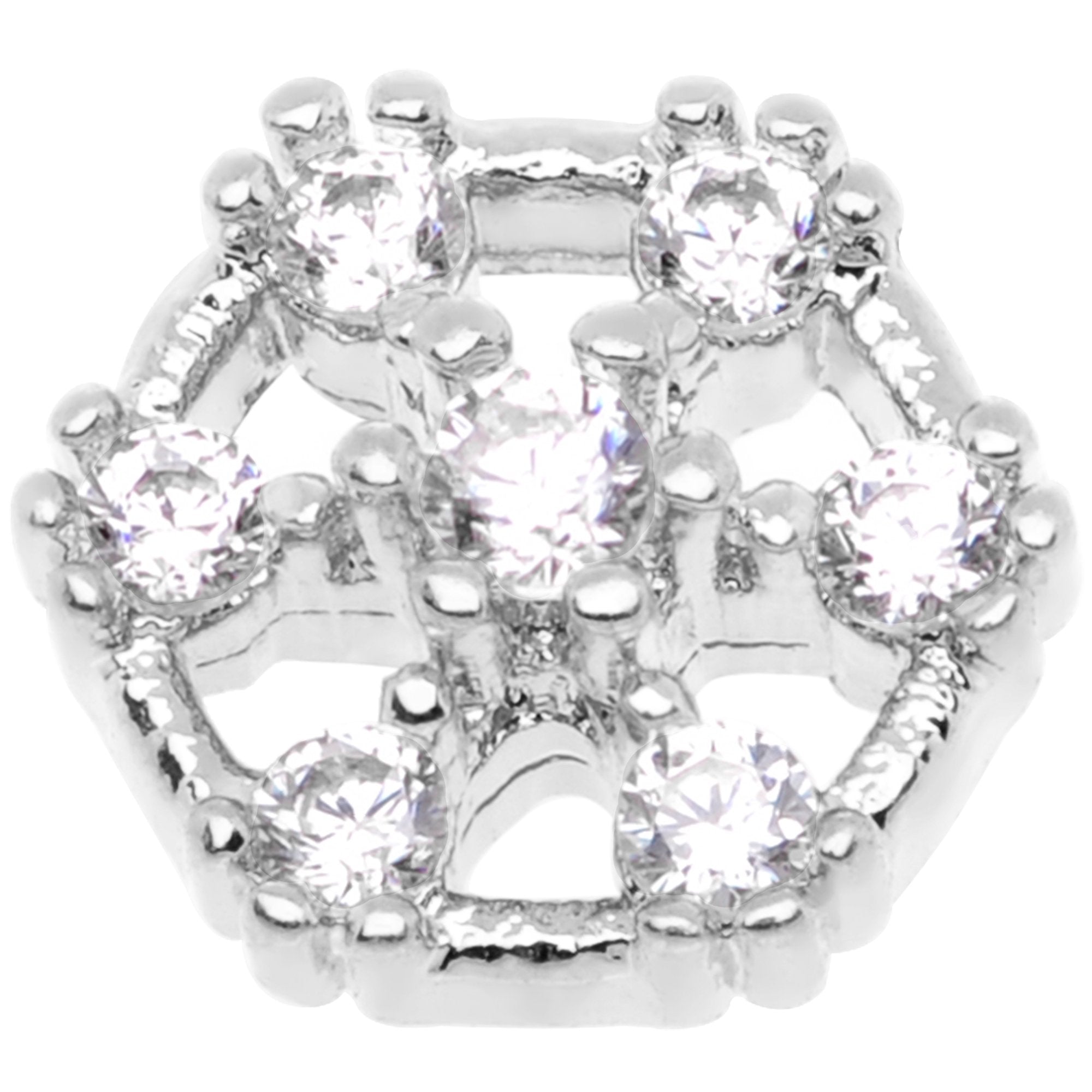 14G Clear Gem Externally Threaded Dermal Anchor Top