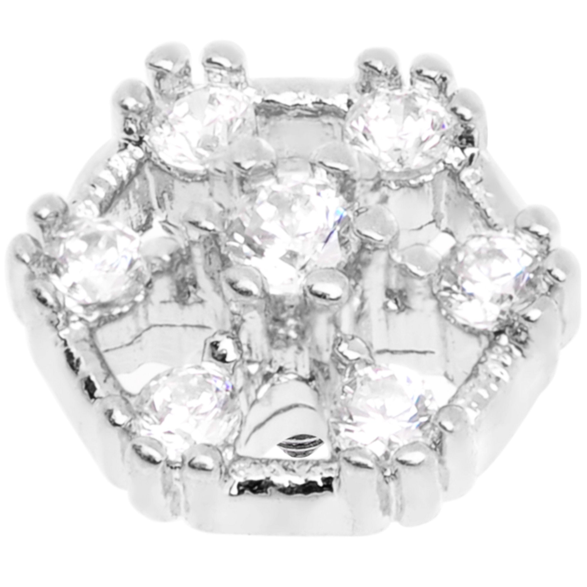 14G Clear Gem Externally Threaded Dermal Anchor Top