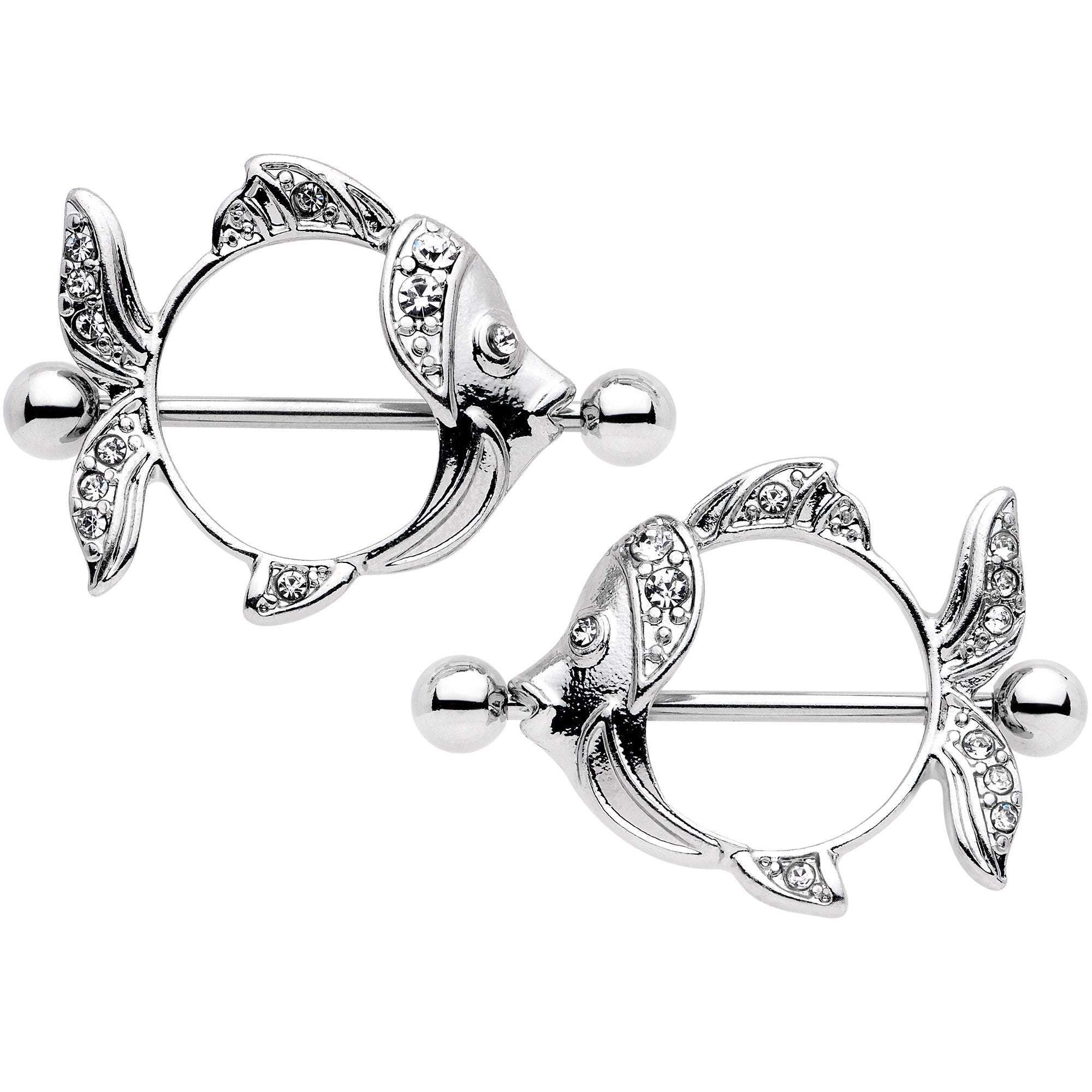 14G 9/16 Angelic Angelfish Nipple Shield Set