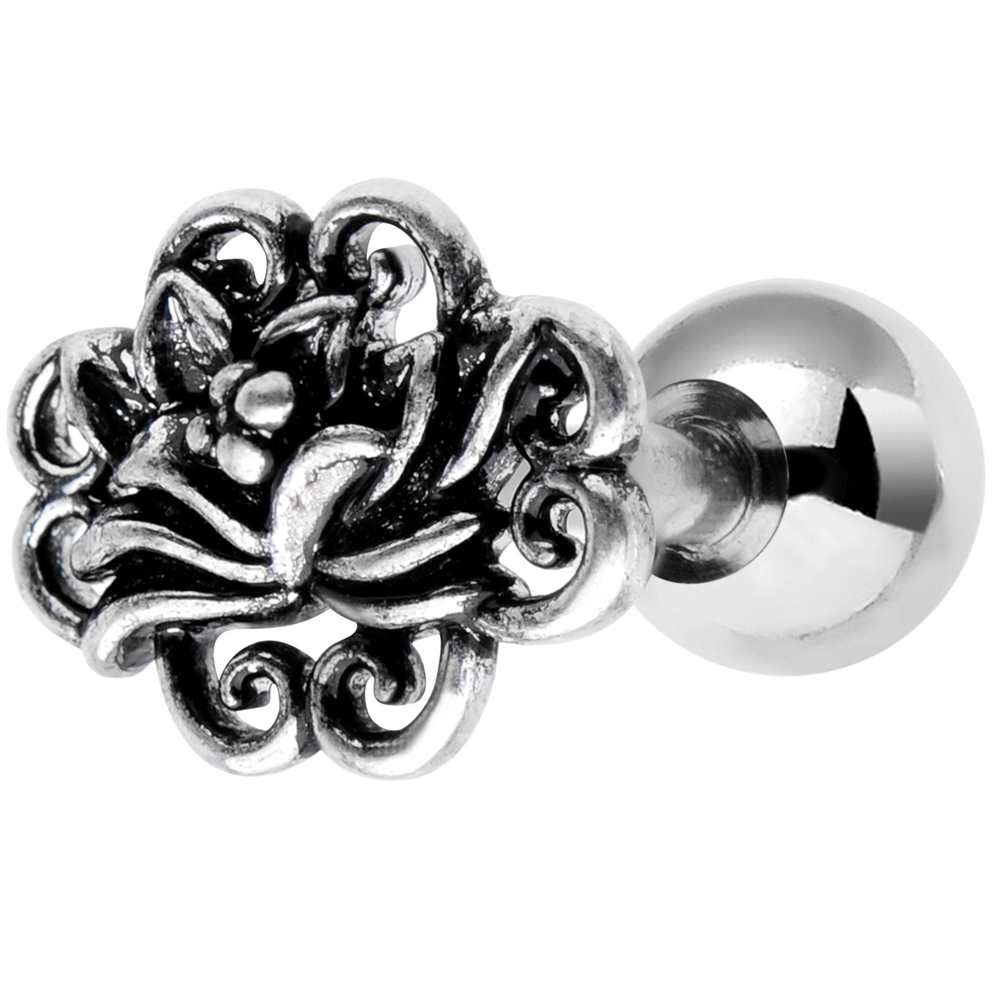 16G 1/4 Spirit of the Lotus Flower Cartilage Tragus Earring