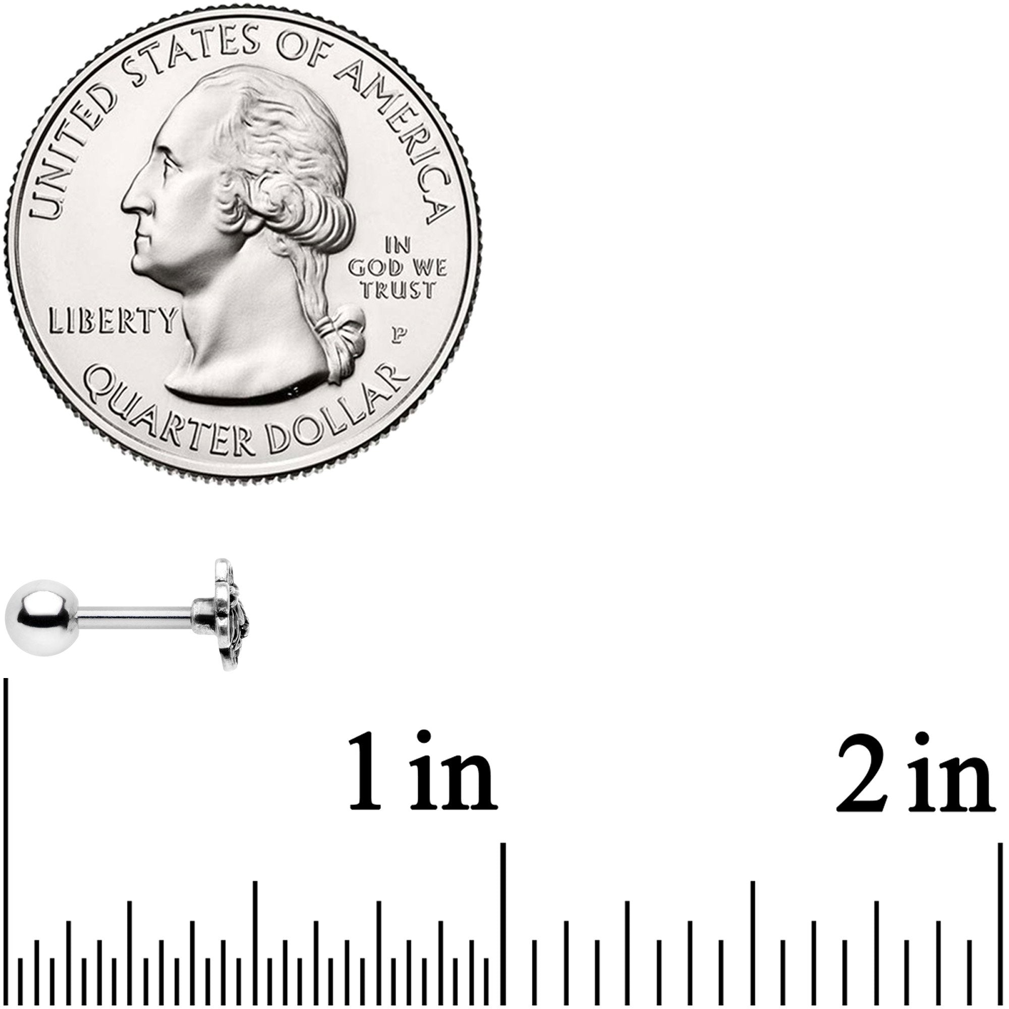 16G 1/4 Spirit of the Lotus Flower Cartilage Tragus Earring