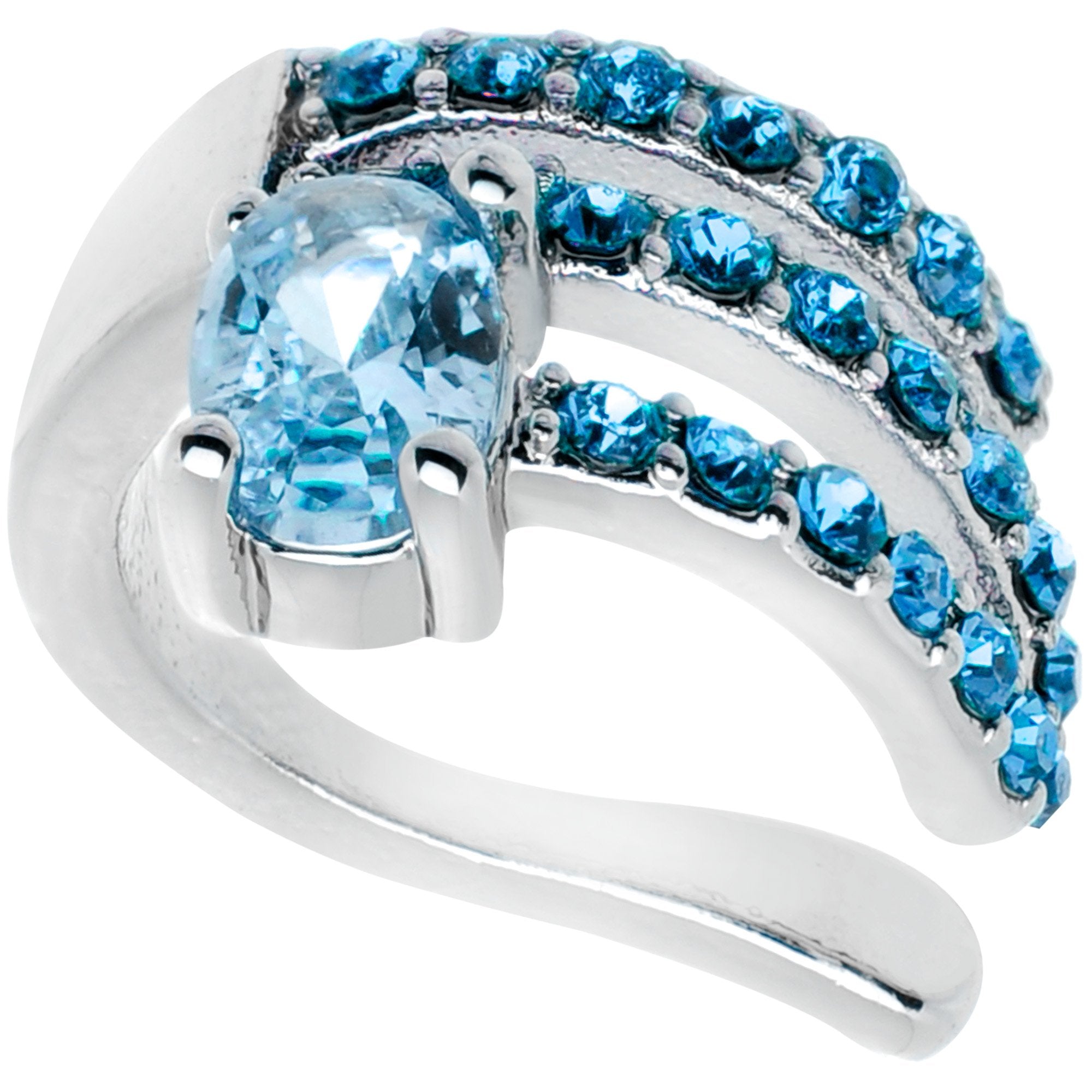 Blue Gem All Of The Bling None Of The Commitment Non Pierced Ear Cuff