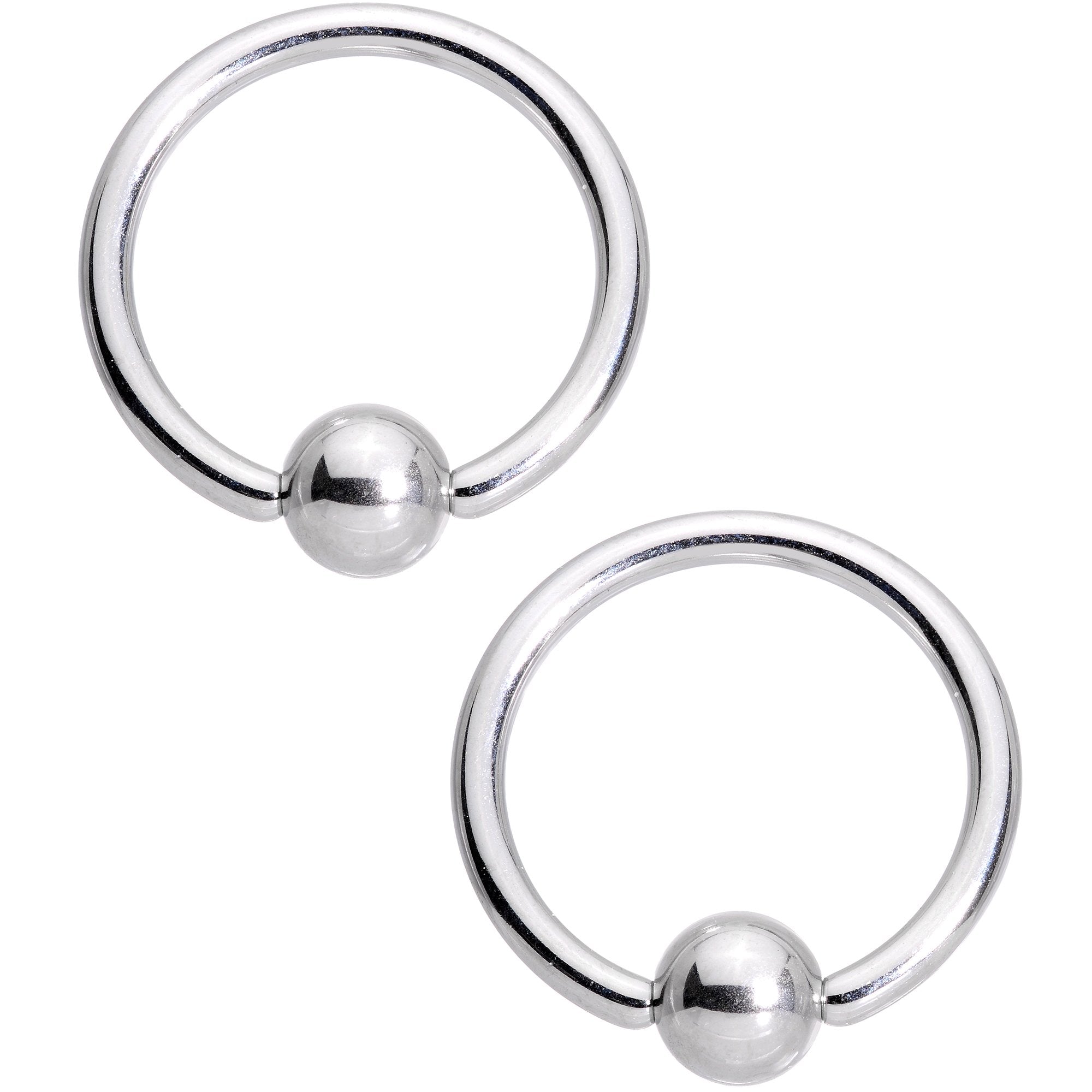 14G 13mm Rainbow Alien Spaceship BCR Captive Nipple Ring Set