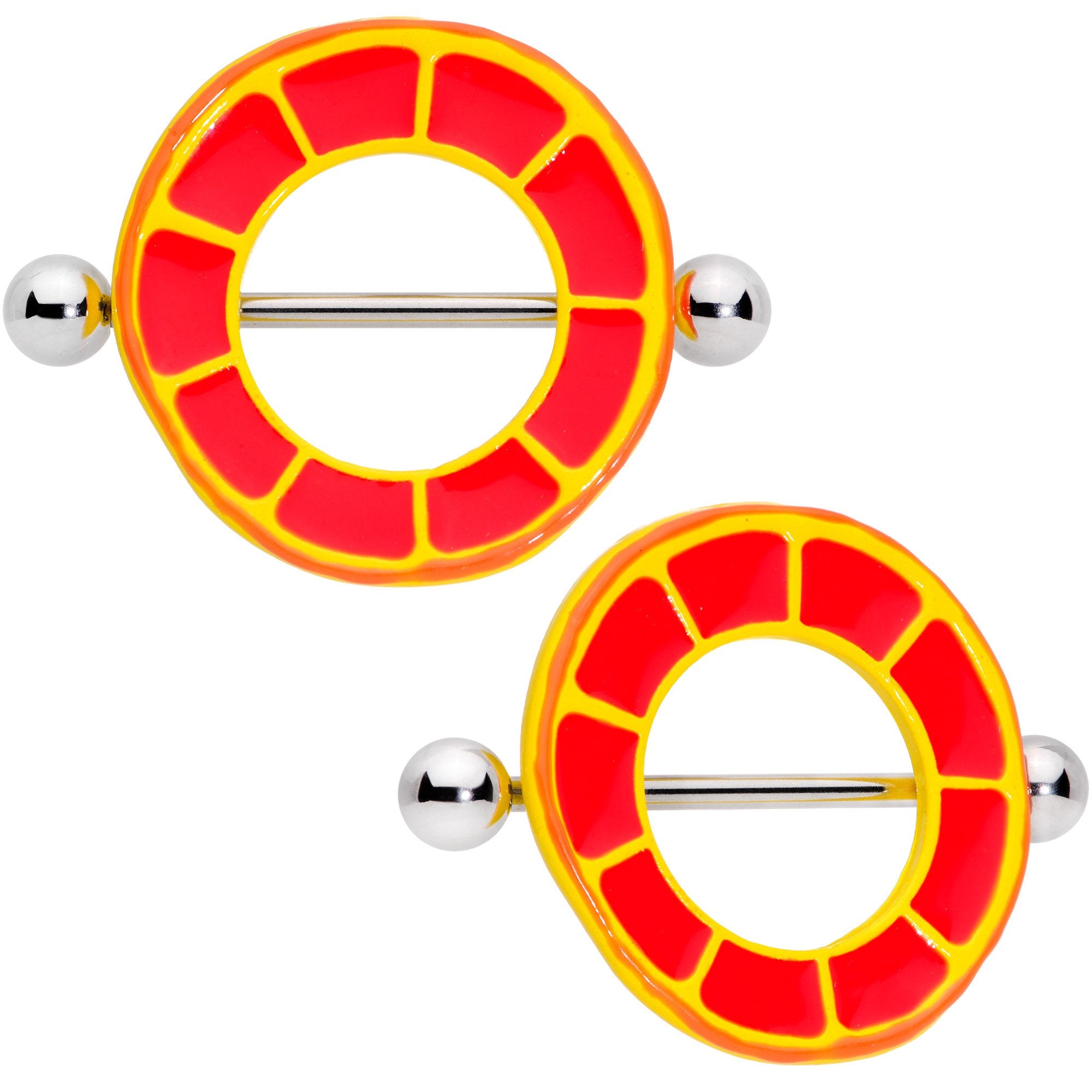 14G 9/16 Juicy Orange Slice Nipple Shield Set