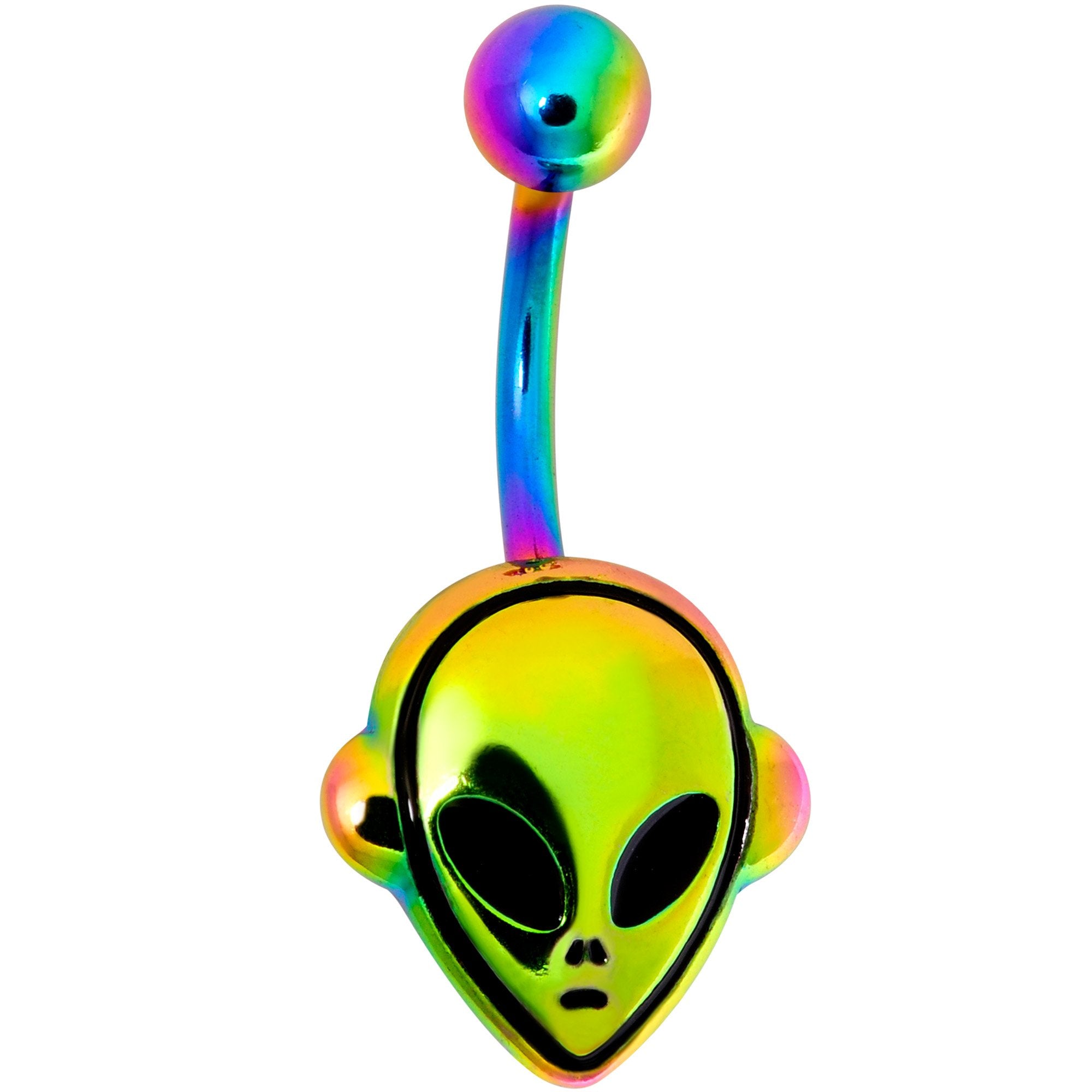 Rainbow PVD Creepy Space Alien Belly Ring