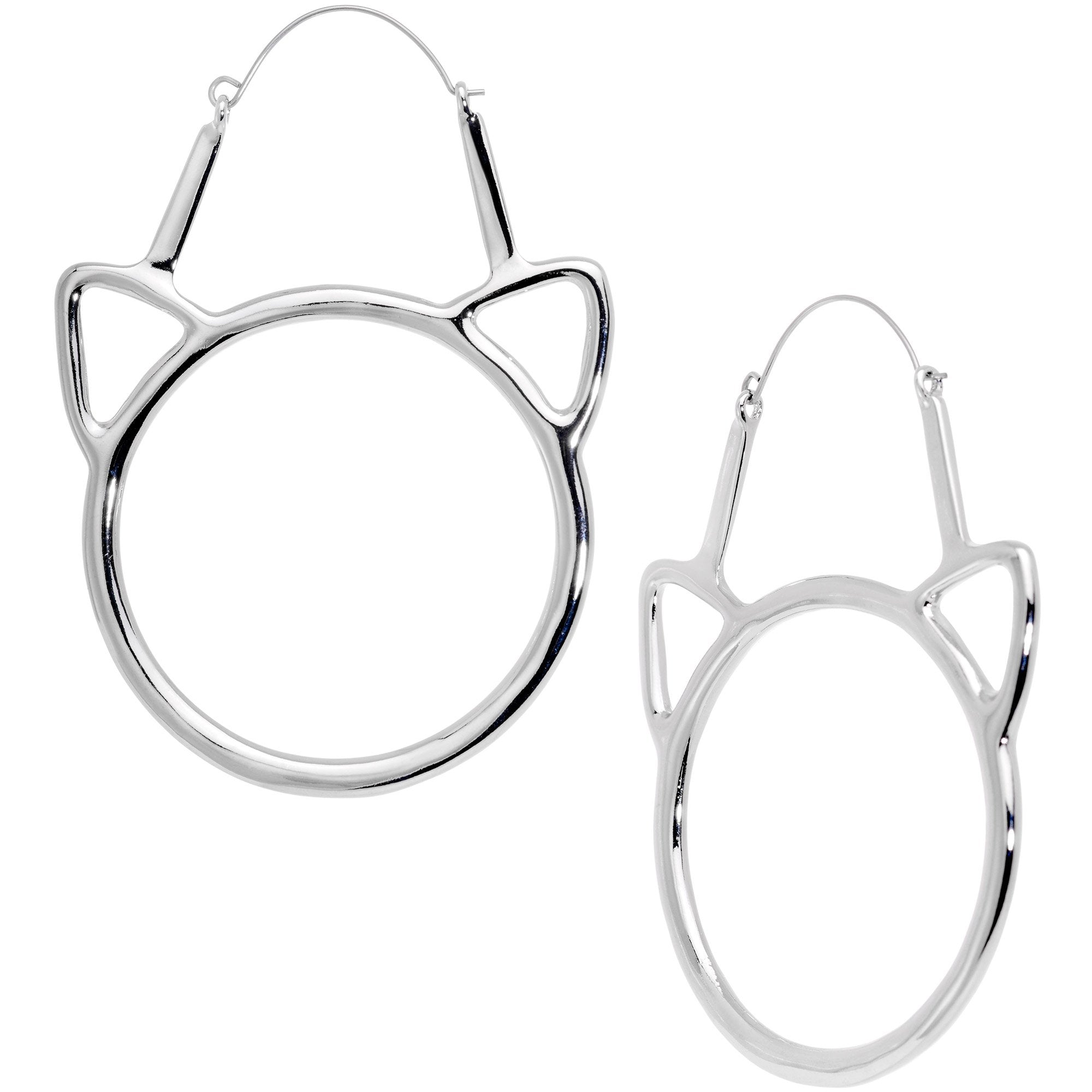 Simple Cut Out Cat Lover Extraordinaire Tunnel Plug Earrings