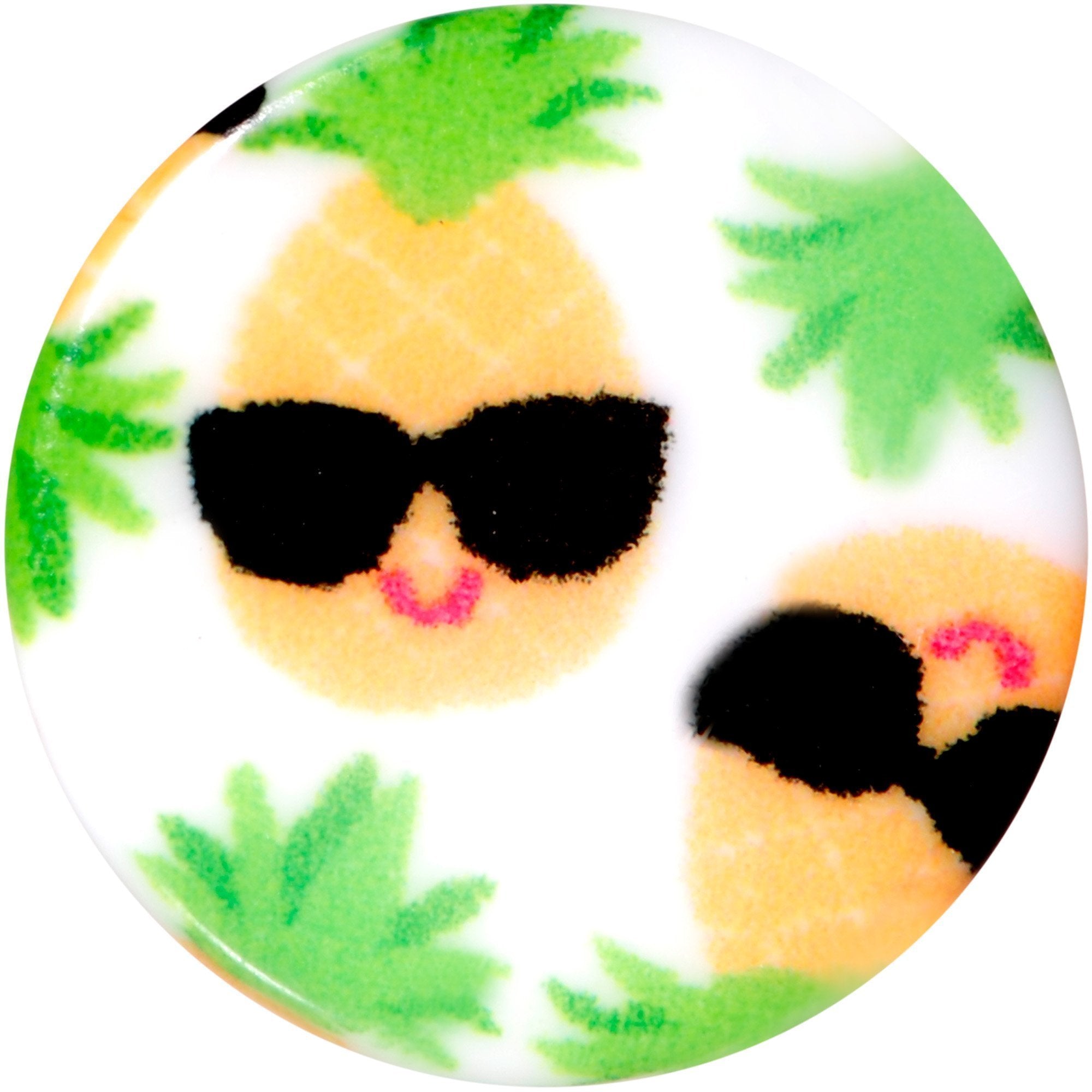 White Acrylic Hip Sunglasses Pineapple Single Flare Plug Set Sizes 3mm to 16mm