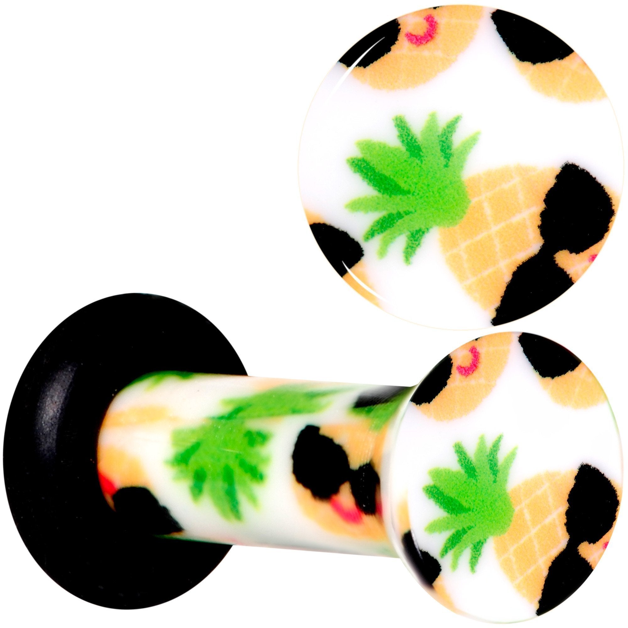 White Acrylic Hip Sunglasses Pineapple Single Flare Plug Set Sizes 3mm to 16mm